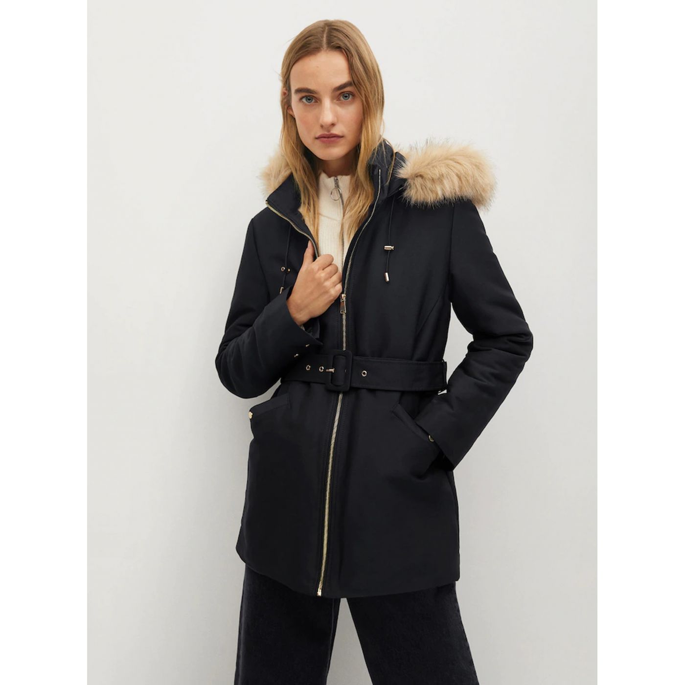 Black Winter Jacket Mango