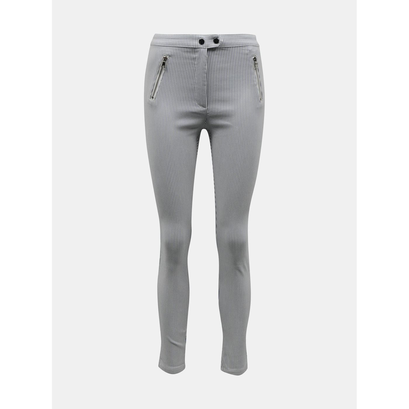 Light grey striped skinny fit pants TALLY WEiJL