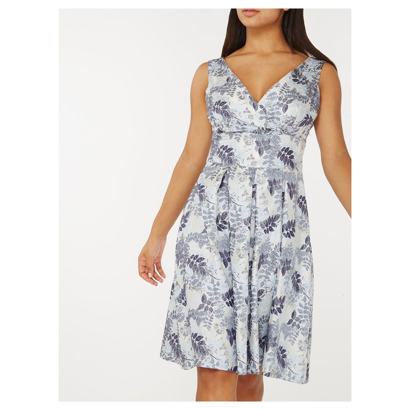 Dorothy Perkins Light Blue Floral Dress with Translated Neckline