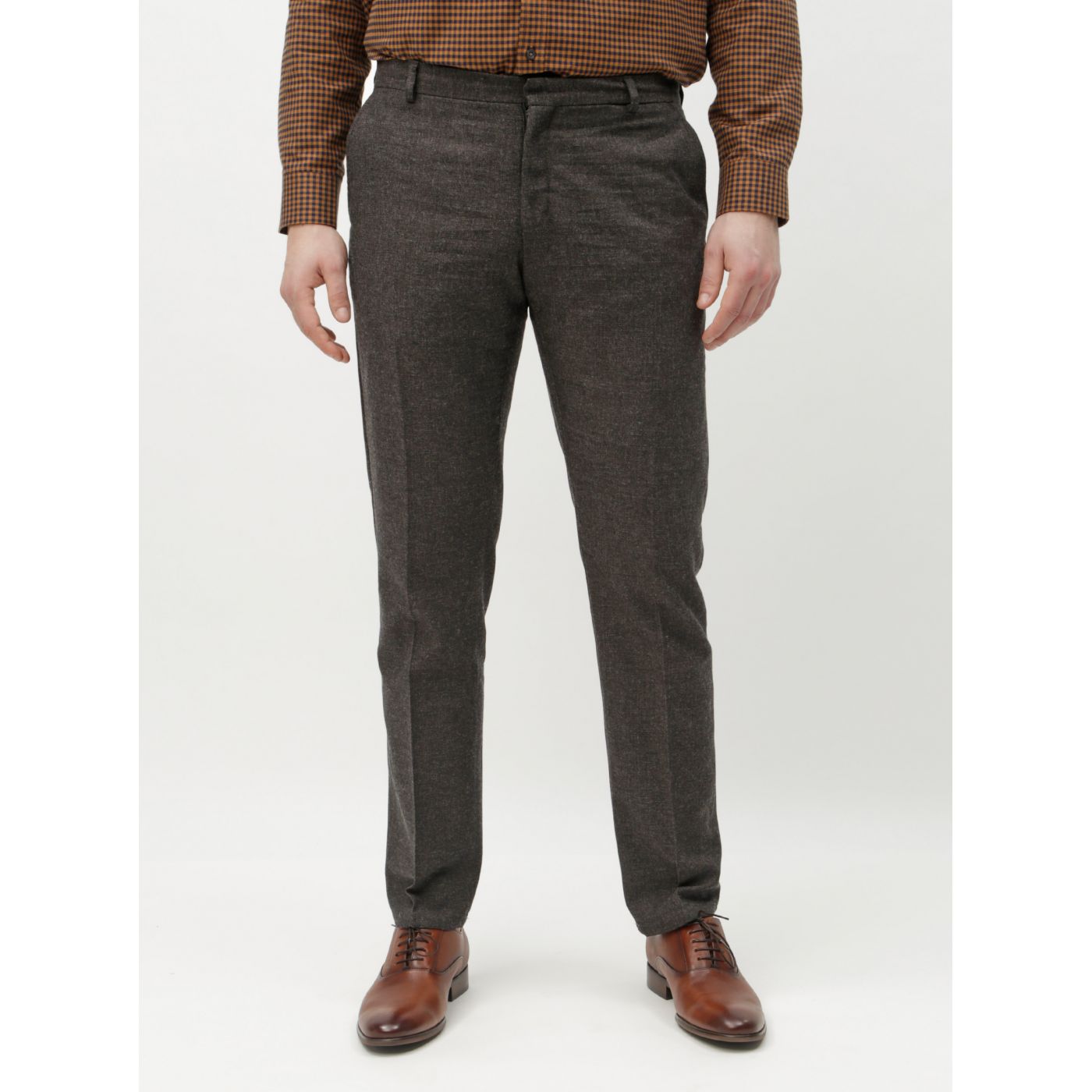 Dark Grey Annealed Slim Pants with Admixture Wool Selected By Homme Damian