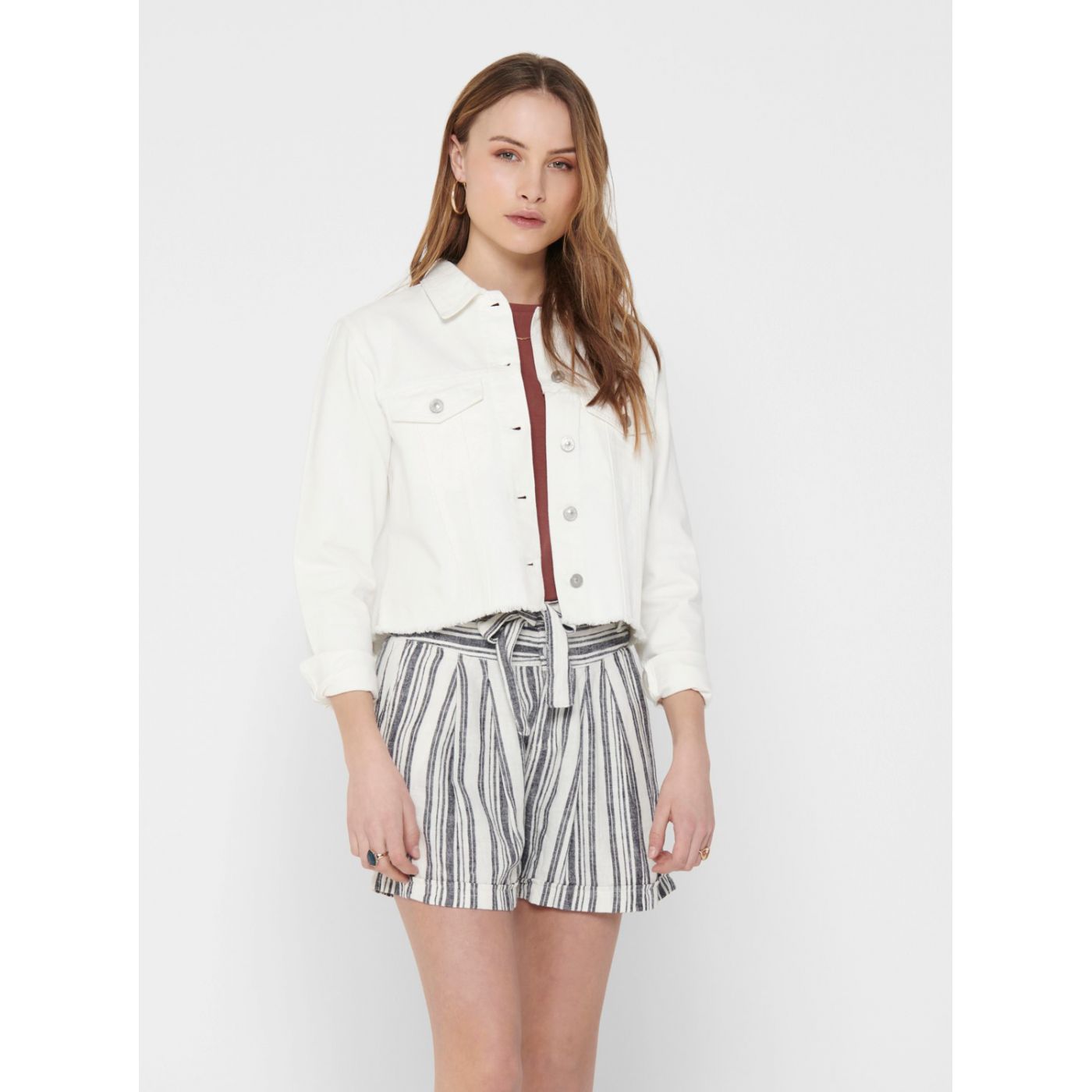 Jacqueline de Yong Rosa White Denim Jacket