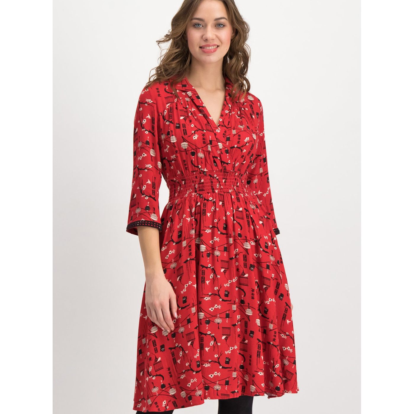 Blutsgeschwister Crowned Heart Red Patterned Dress