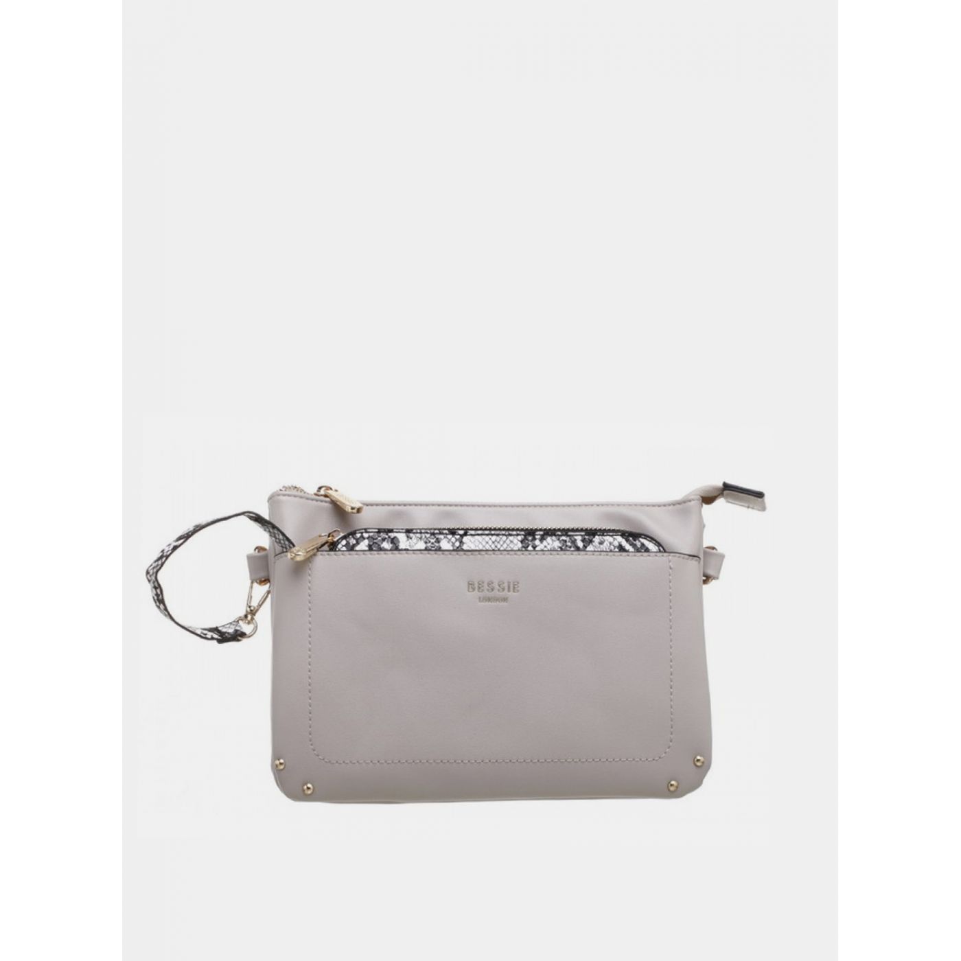 Bessie London Grey Clutch