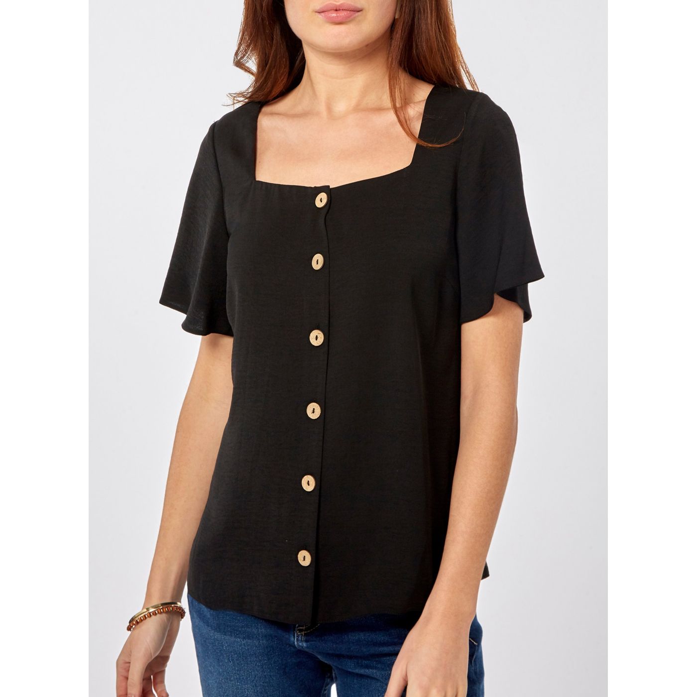 Black blouse with buttons Dorothy Perkins