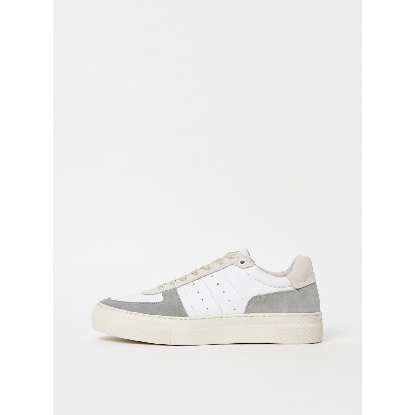 Grey-white Men's Leather Sneakers Selected By Homme Duran