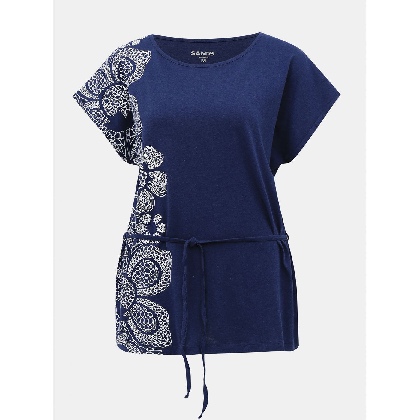 Dark blue women's t-shirt with sam 73 binding