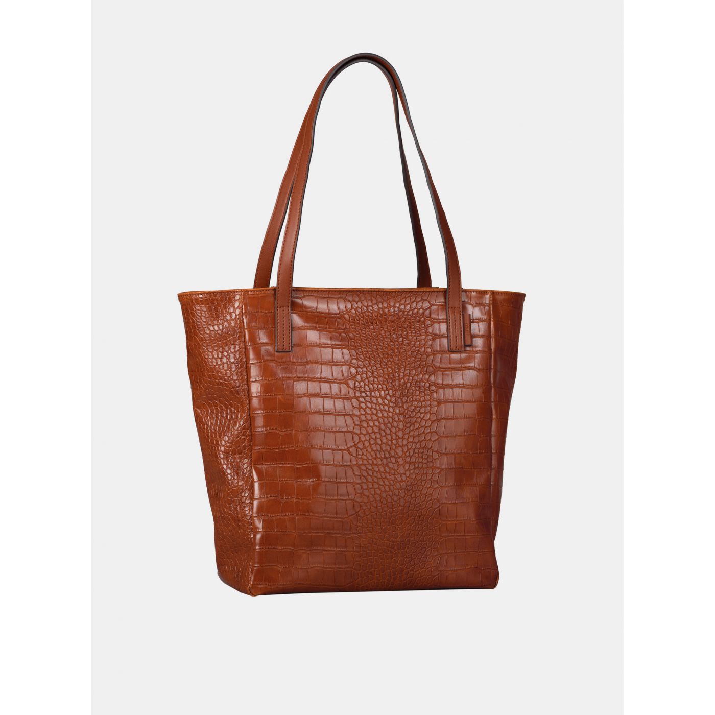 Brown shopper with crocodile pattern Tom Tailor Denim
