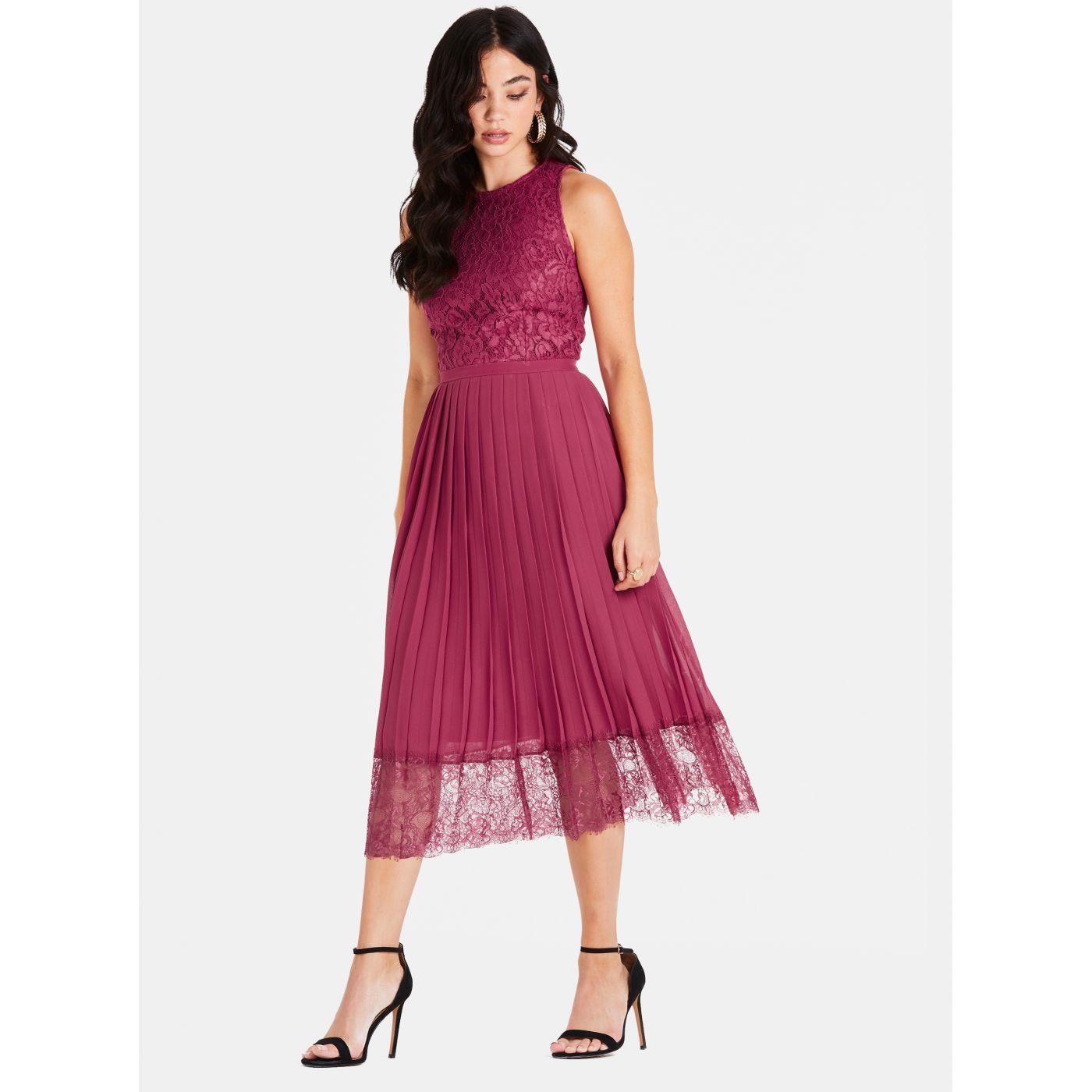 Burgundy Dress with Little Mistress Lace