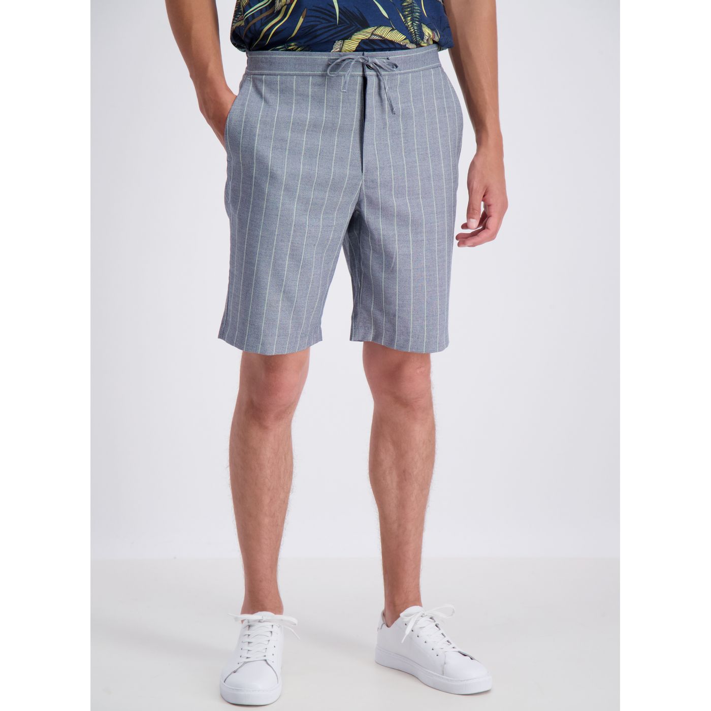 Grey Striped Shorts with Lindbergh Flax