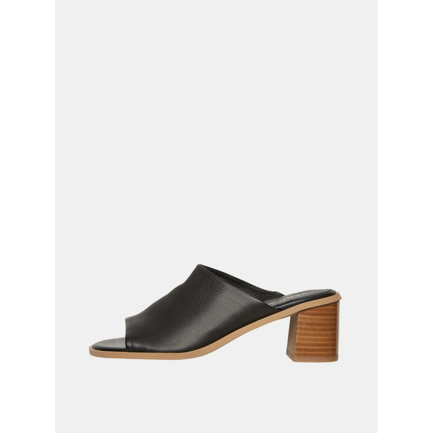 Black Leather Slippers VERO MODA Jane