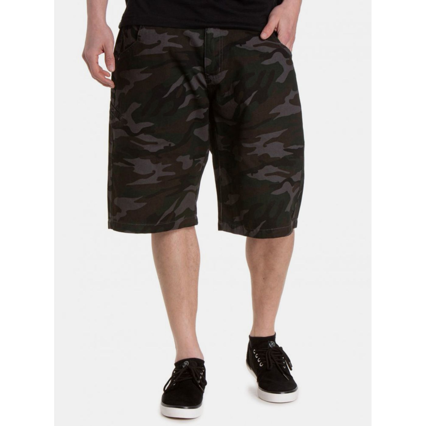 Dark Grey Men's Meatfly Bobber Camouflage Shorts