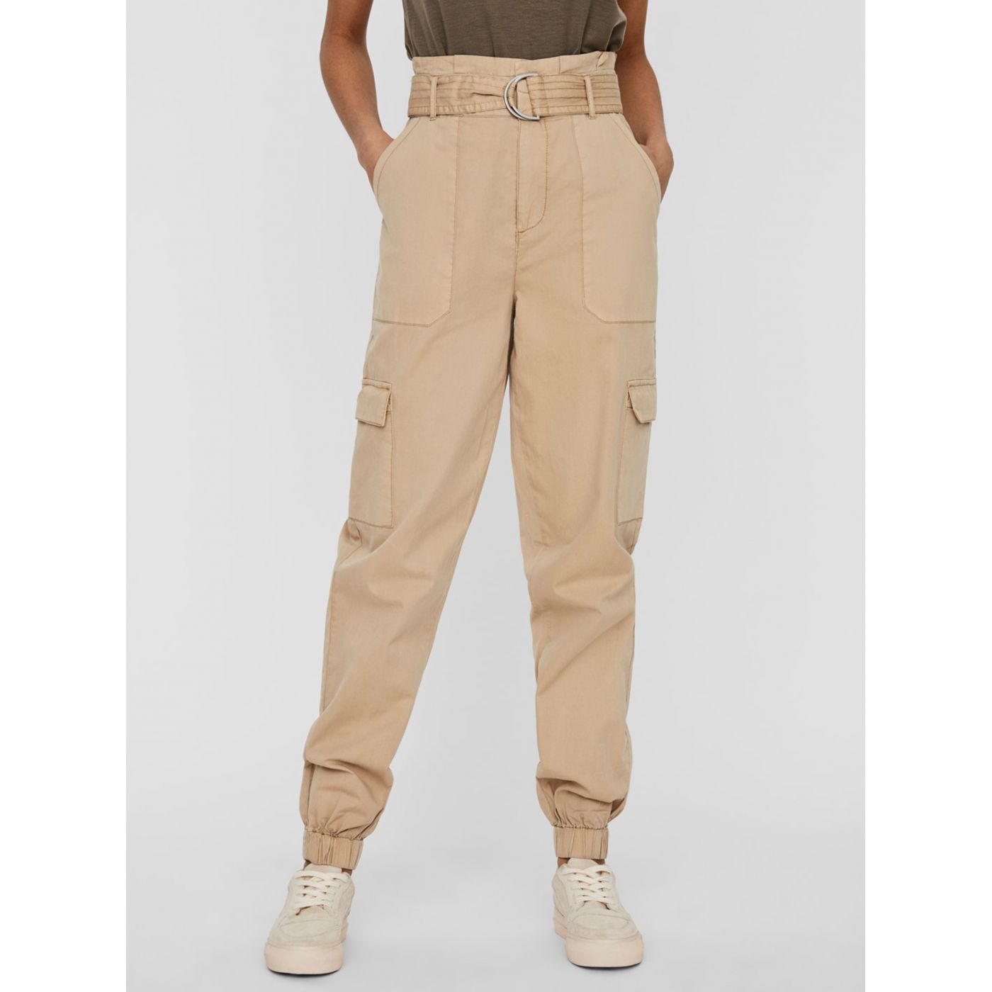 Beige pants with VERO MODA Flame belt