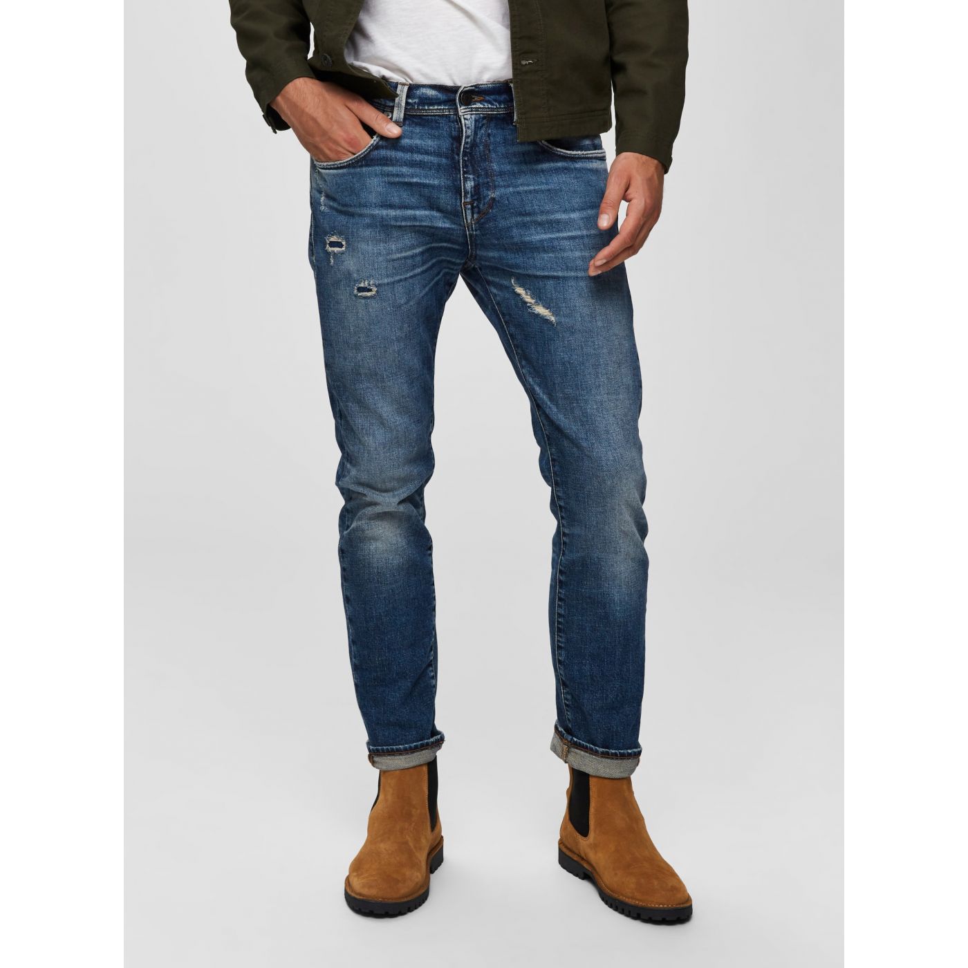 Blue Slim Fit Jeans Selected By Homme Leon