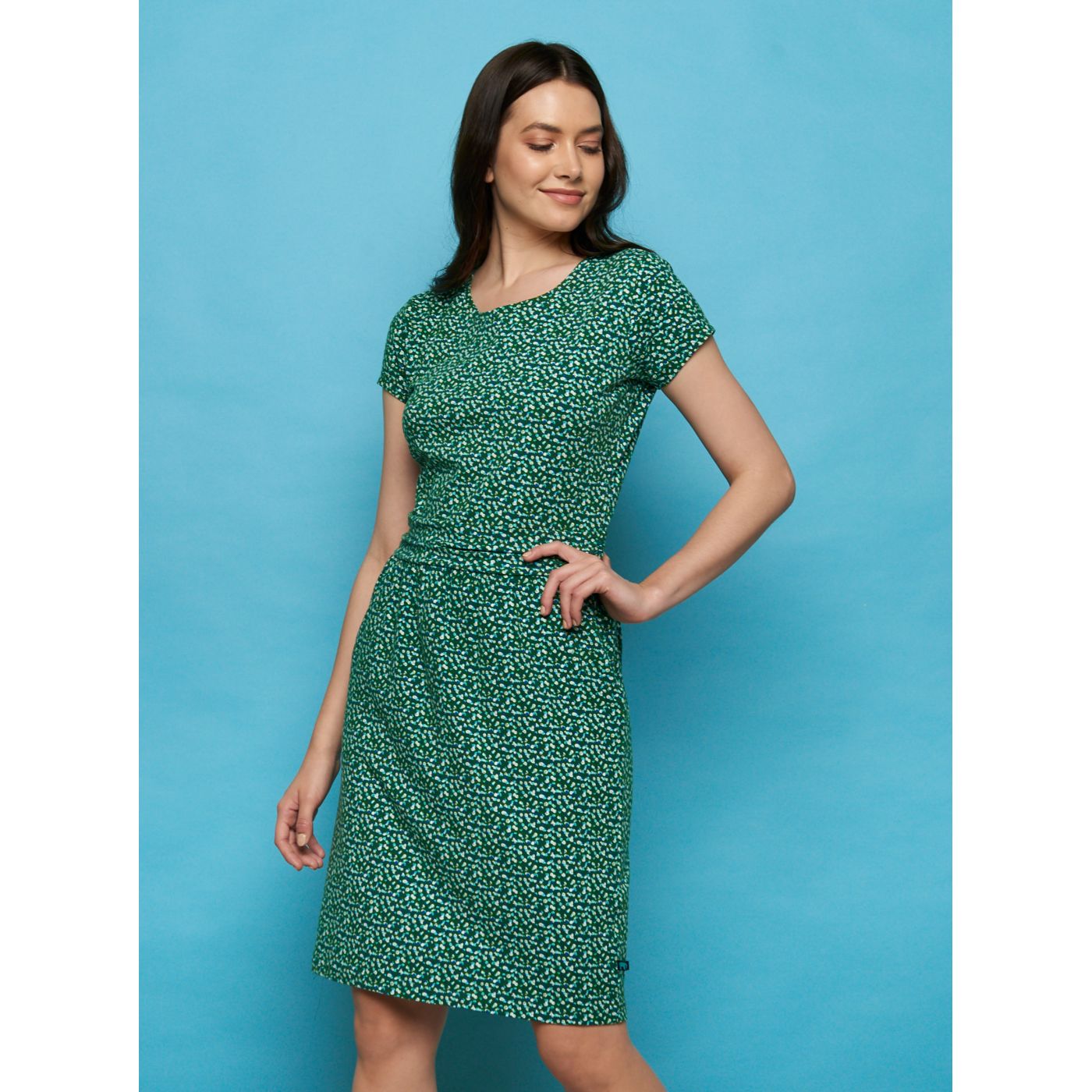 Dark green patterned dress Tranquillo Loretta