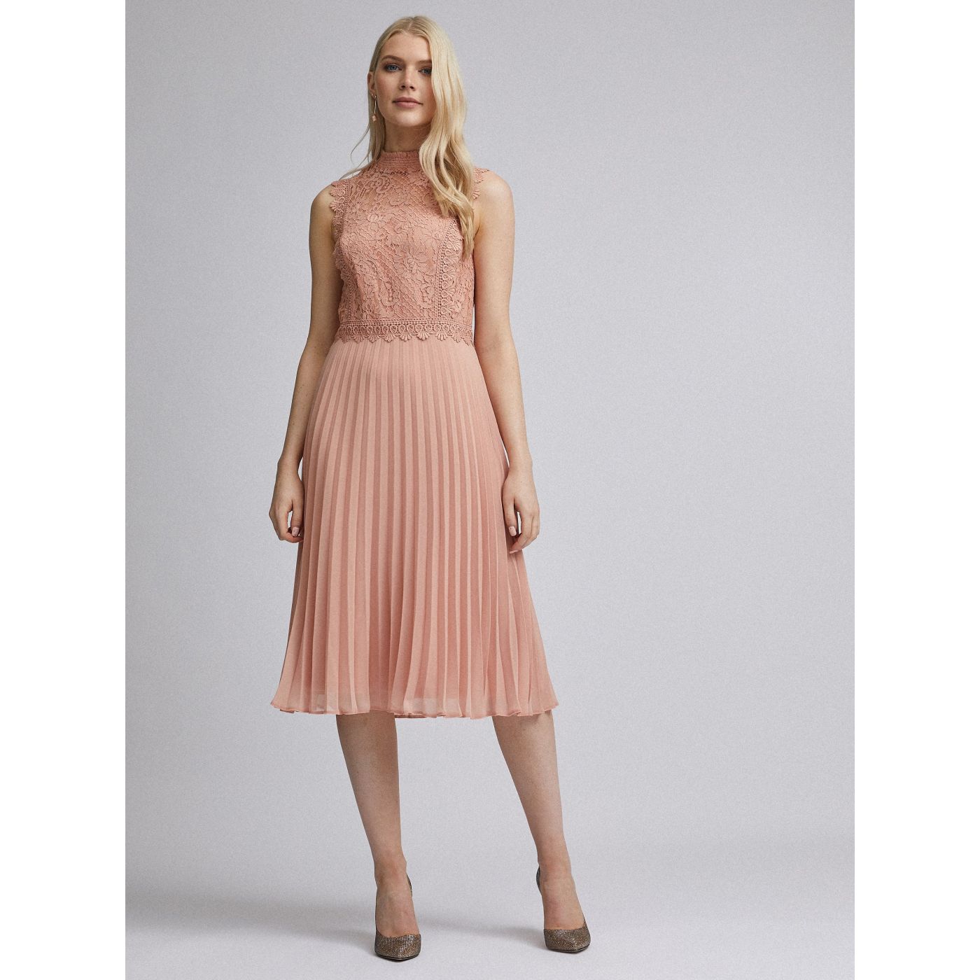 Pink midi dress by Dorothy Perkins