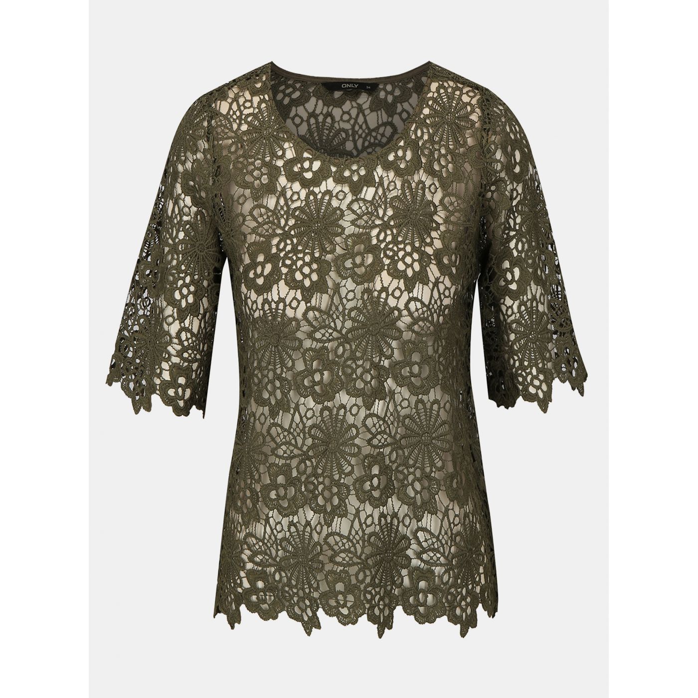 Green Lace Short Sleeve Top ONLY Kim