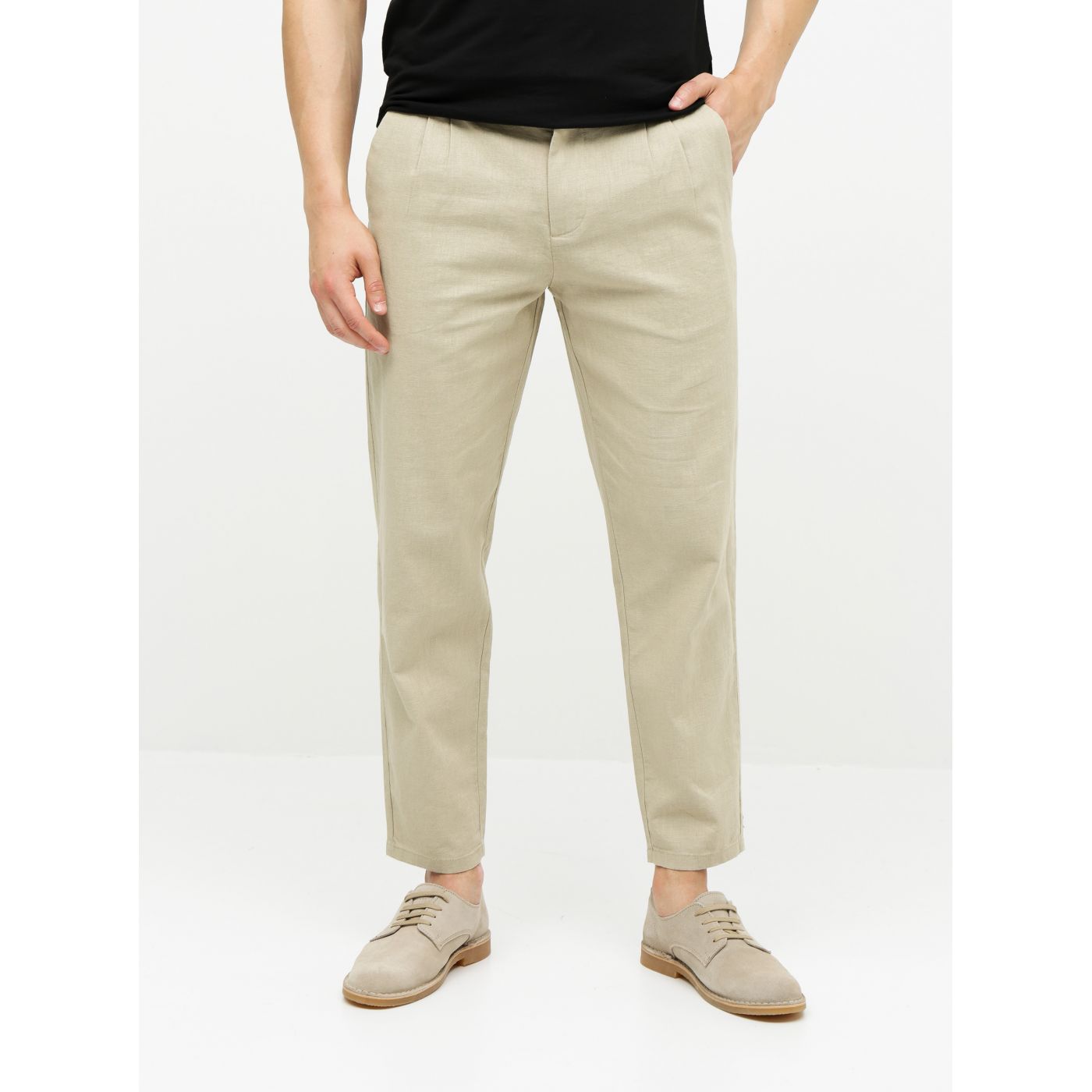Beige Linen Pants ONLY & SONS Leo