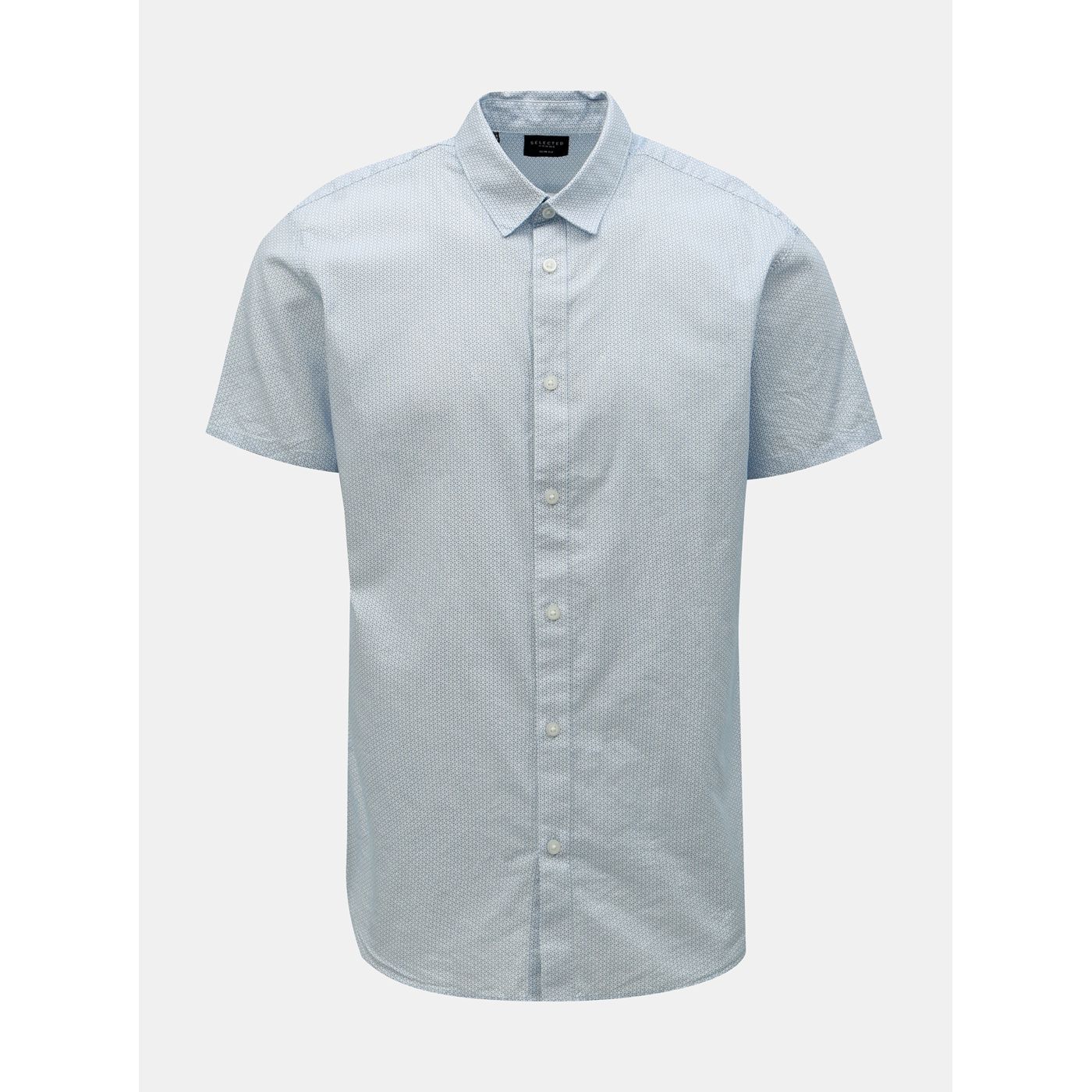 Light Blue Patterned Slim Fit Shirt Selected by Homme Chris