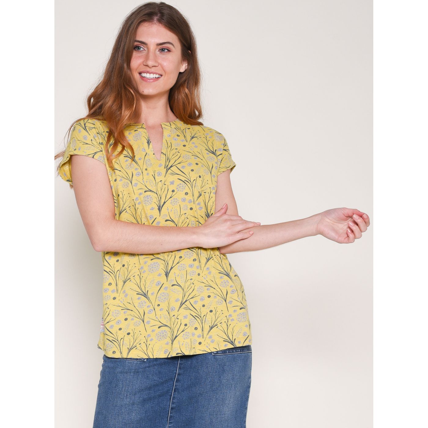 Brakeburn Yellow Patterned T-Shirt