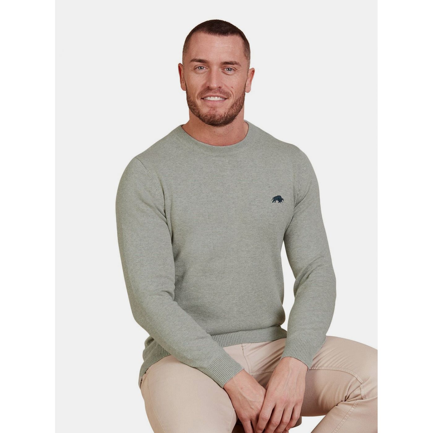 Light grey basic sweater Raging Bull