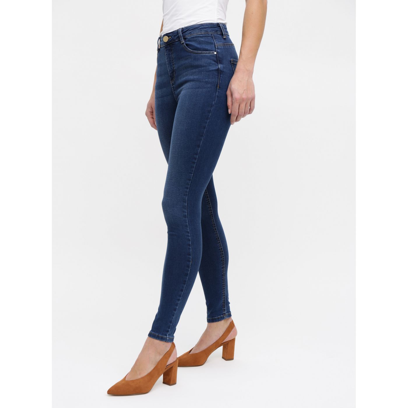 Blue skinny jeans with high waist Dorothy Perkins