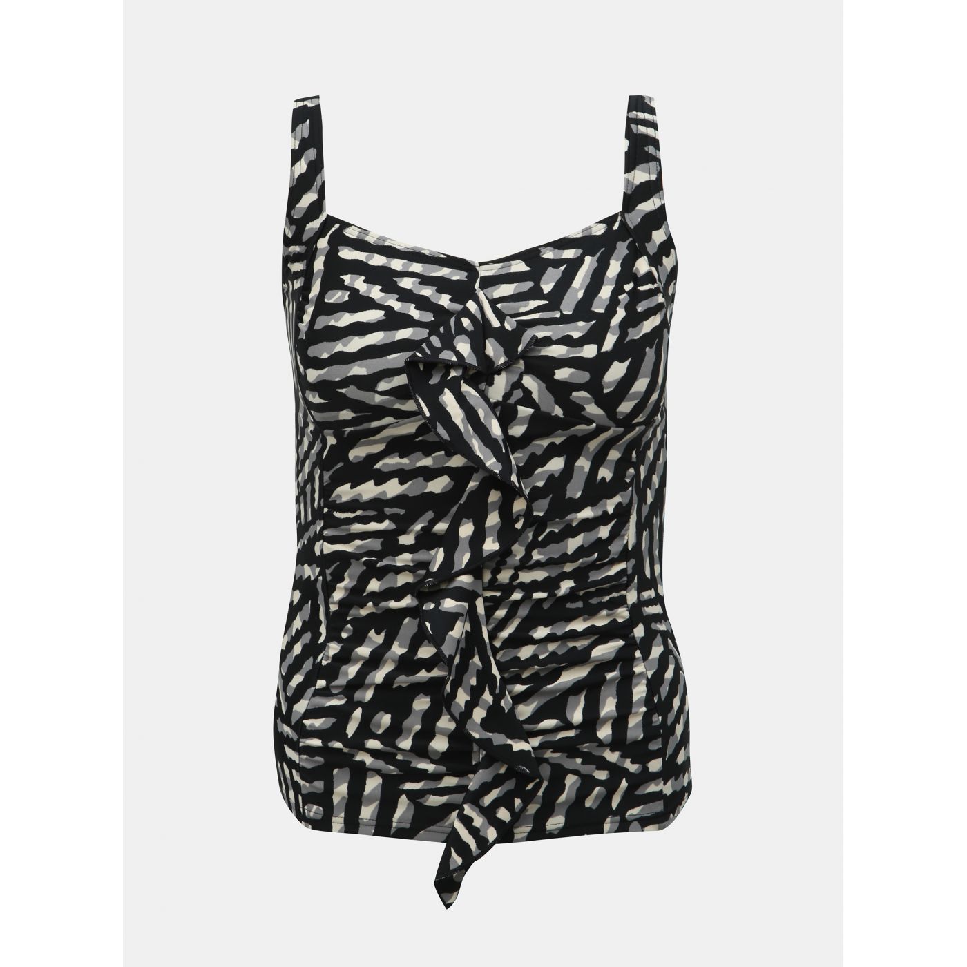 Black patterned top tankini swimsuit M&Co