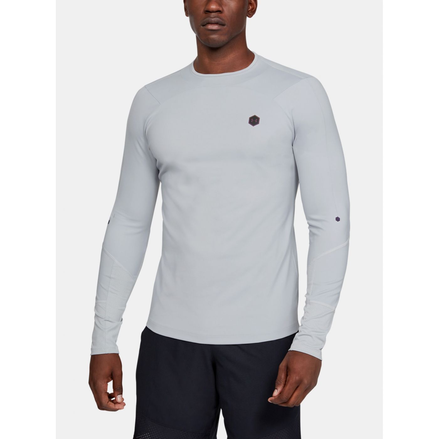 Grey Men's Rush Mock Under Armour T-Shirt