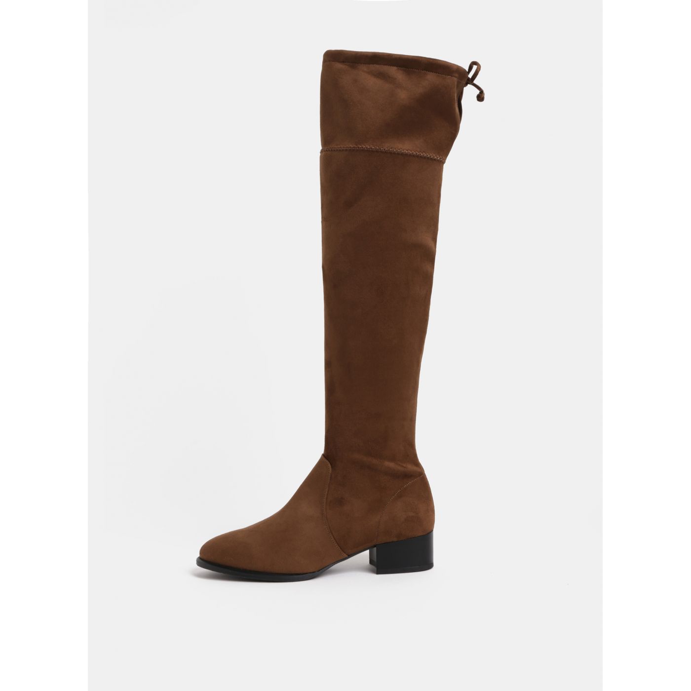 Brown heeled boots in ojju suede finish