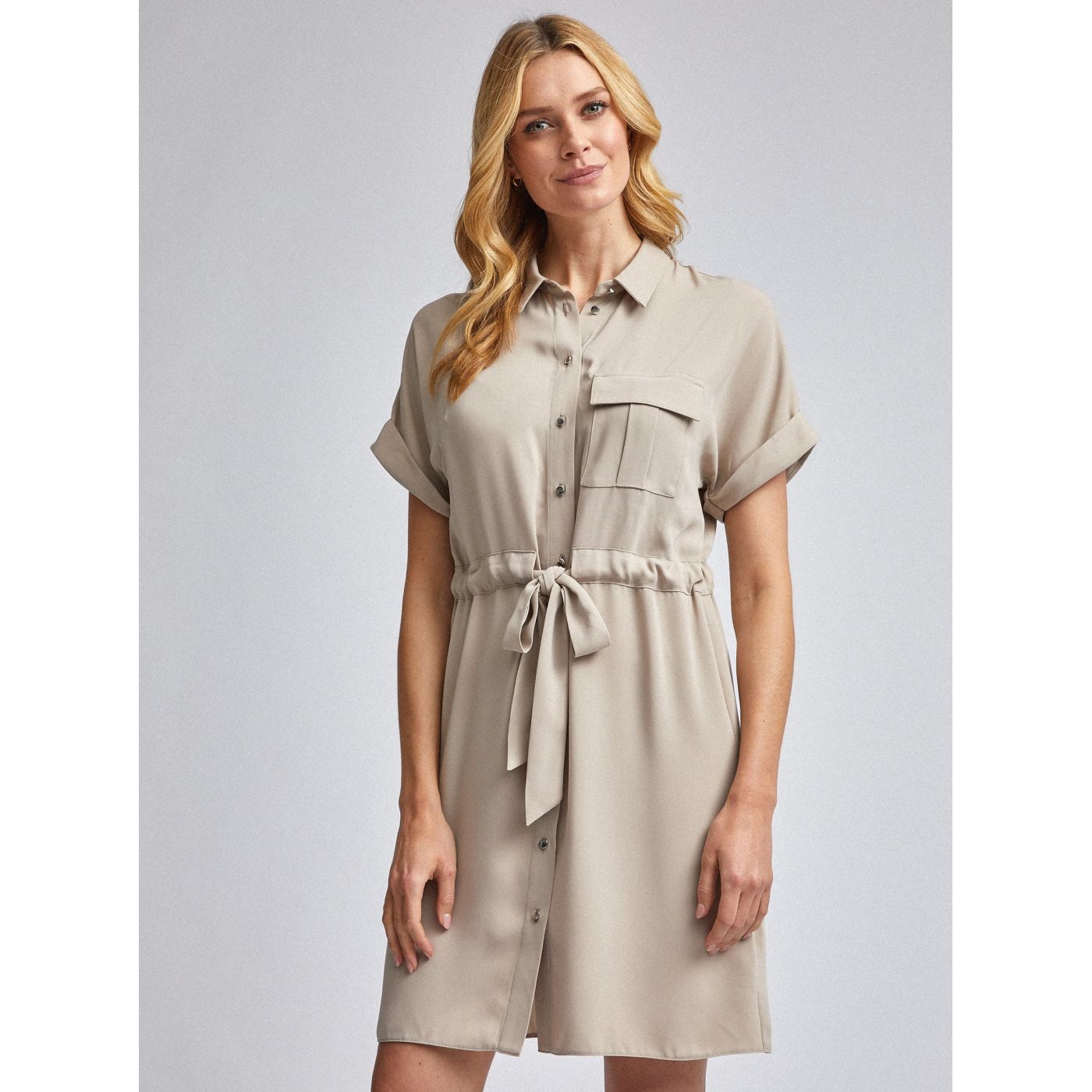 Beige Shirt Dress By Dorothy Perkins