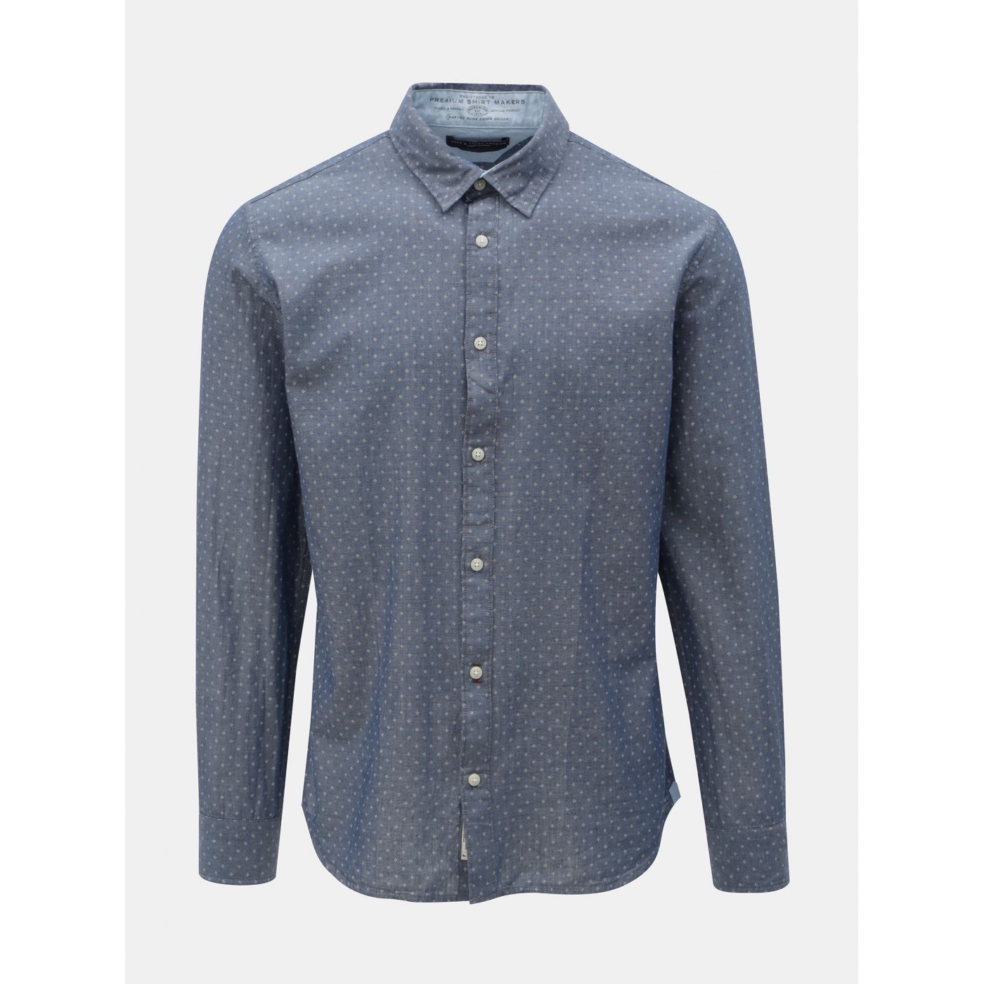 Blue Patterned Slim Fit Shirt Jack & Jones Jason