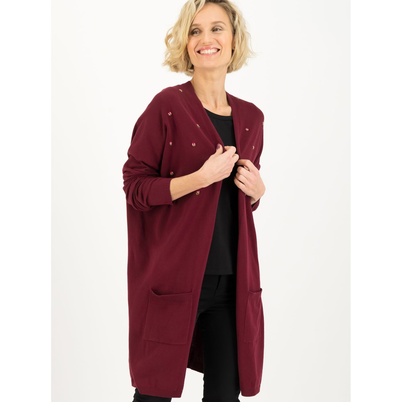 Blutsgeschwister Burgundy Long Cardigan
