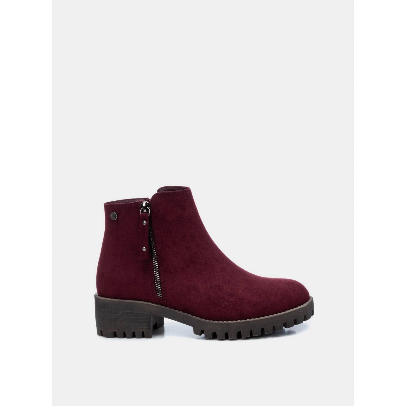 Burgundy ankle boots in suede Xti