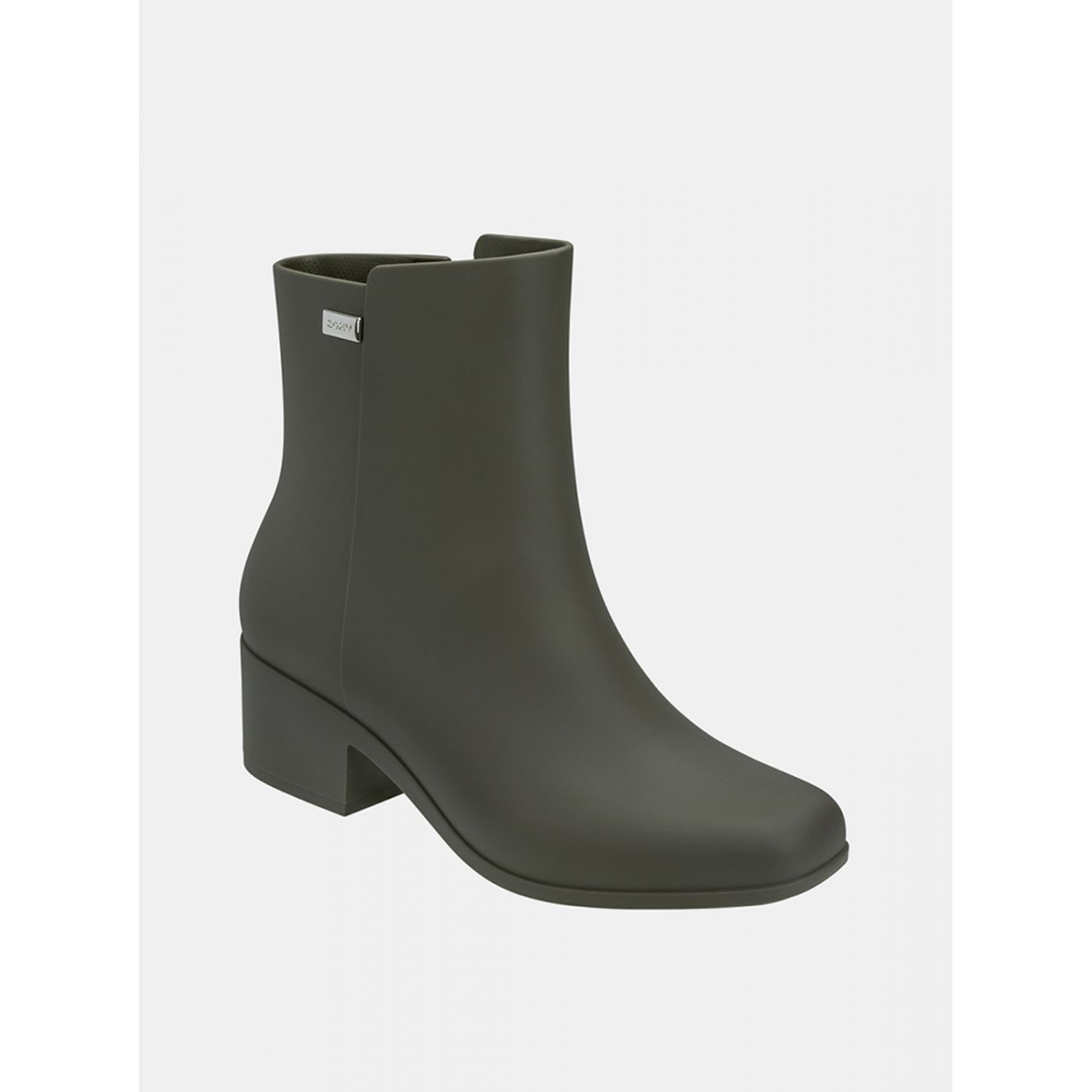 Khaki ankle boots on low heel Zaxy Close Boot