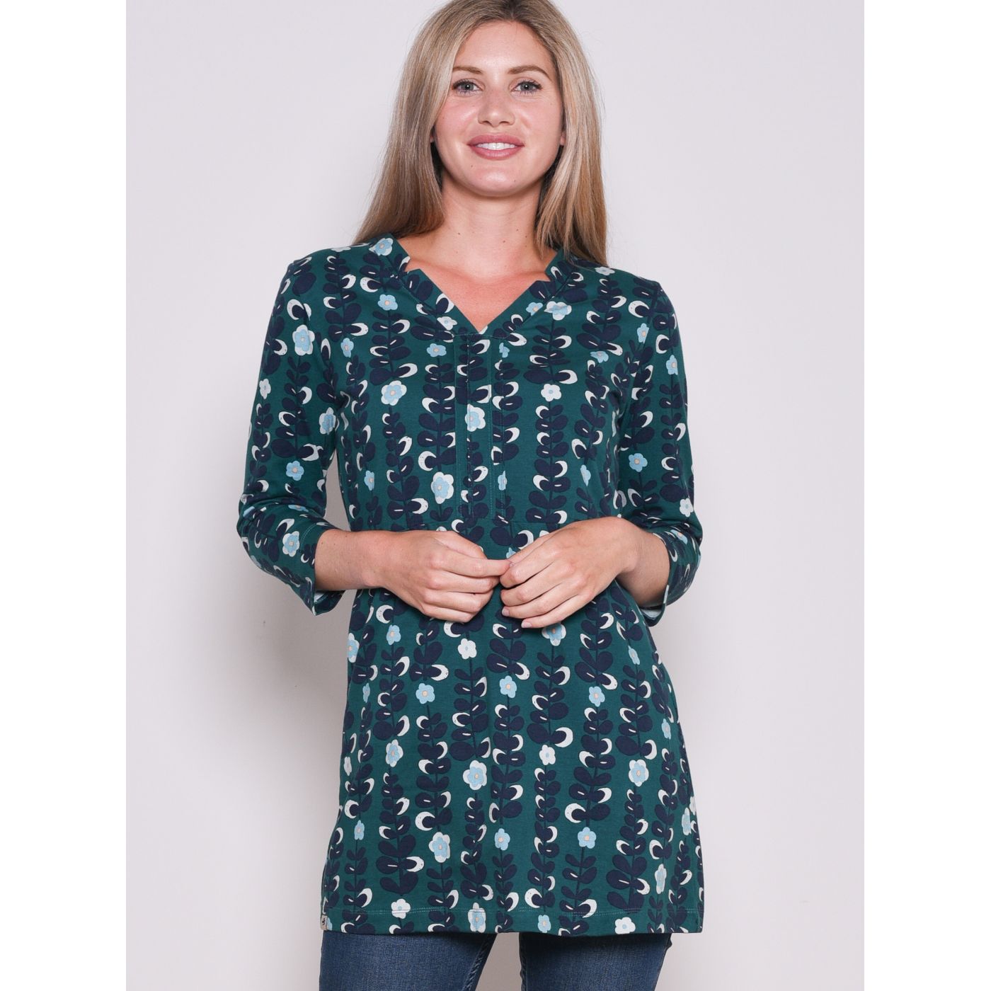 Brakeburn Green Patterned Blouse