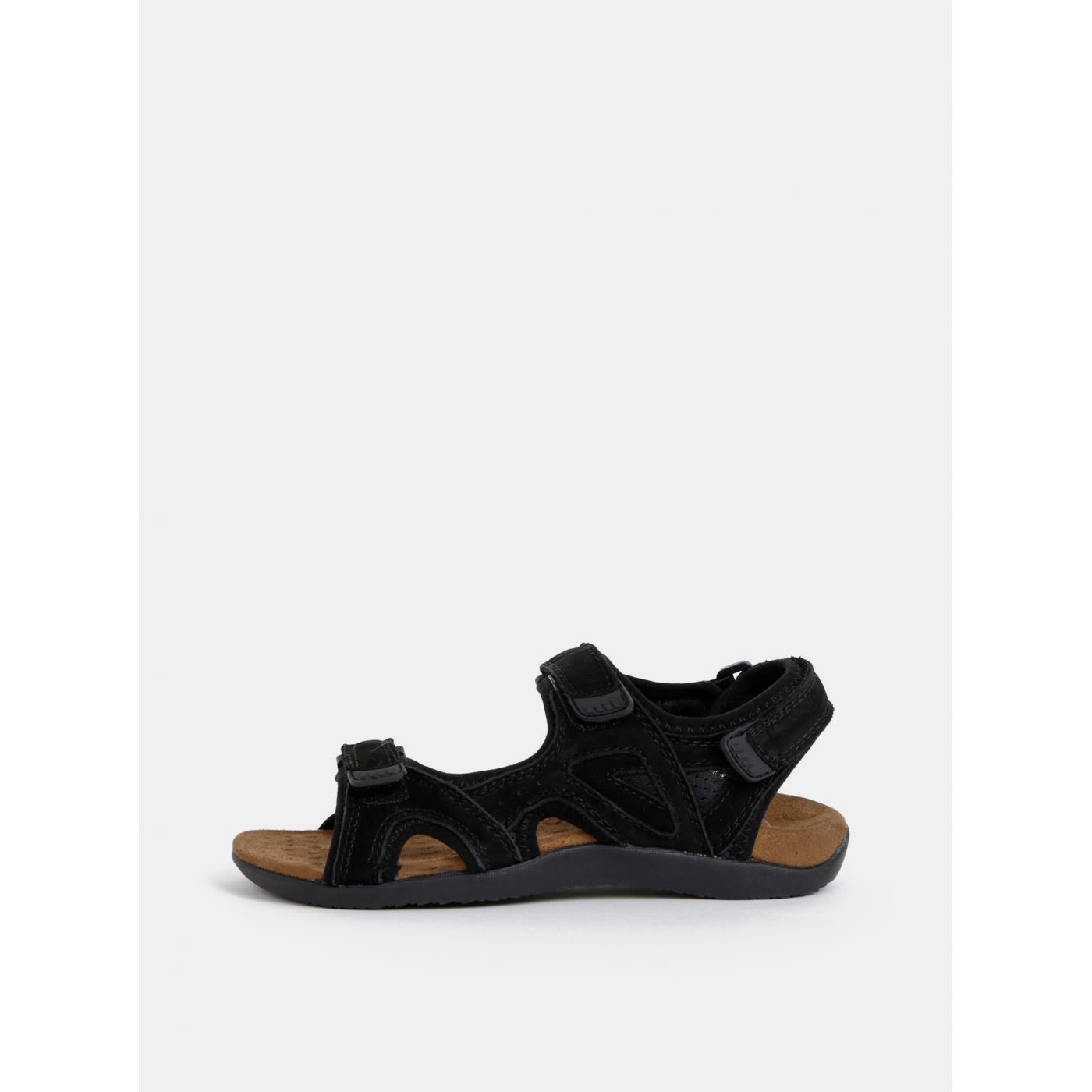 Scholl Spinner Black Leather Sandals