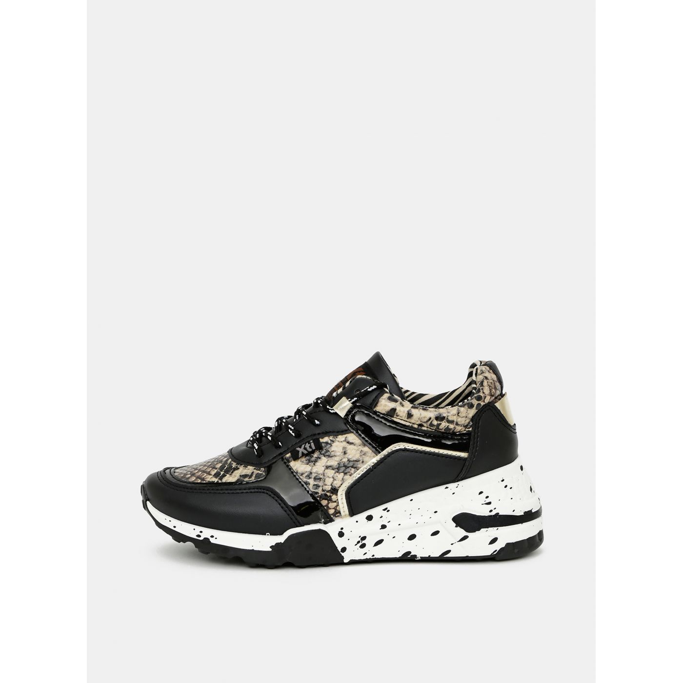 Beige-black women's patterned sneakers Xti