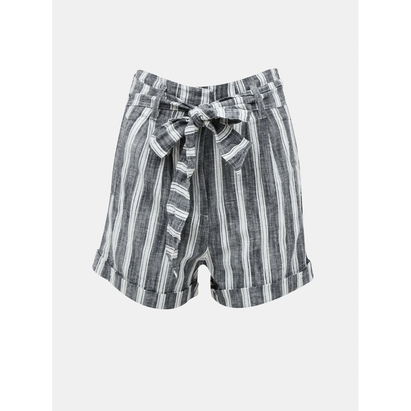 Grey Women's Striped Shorts with Alcott Flax