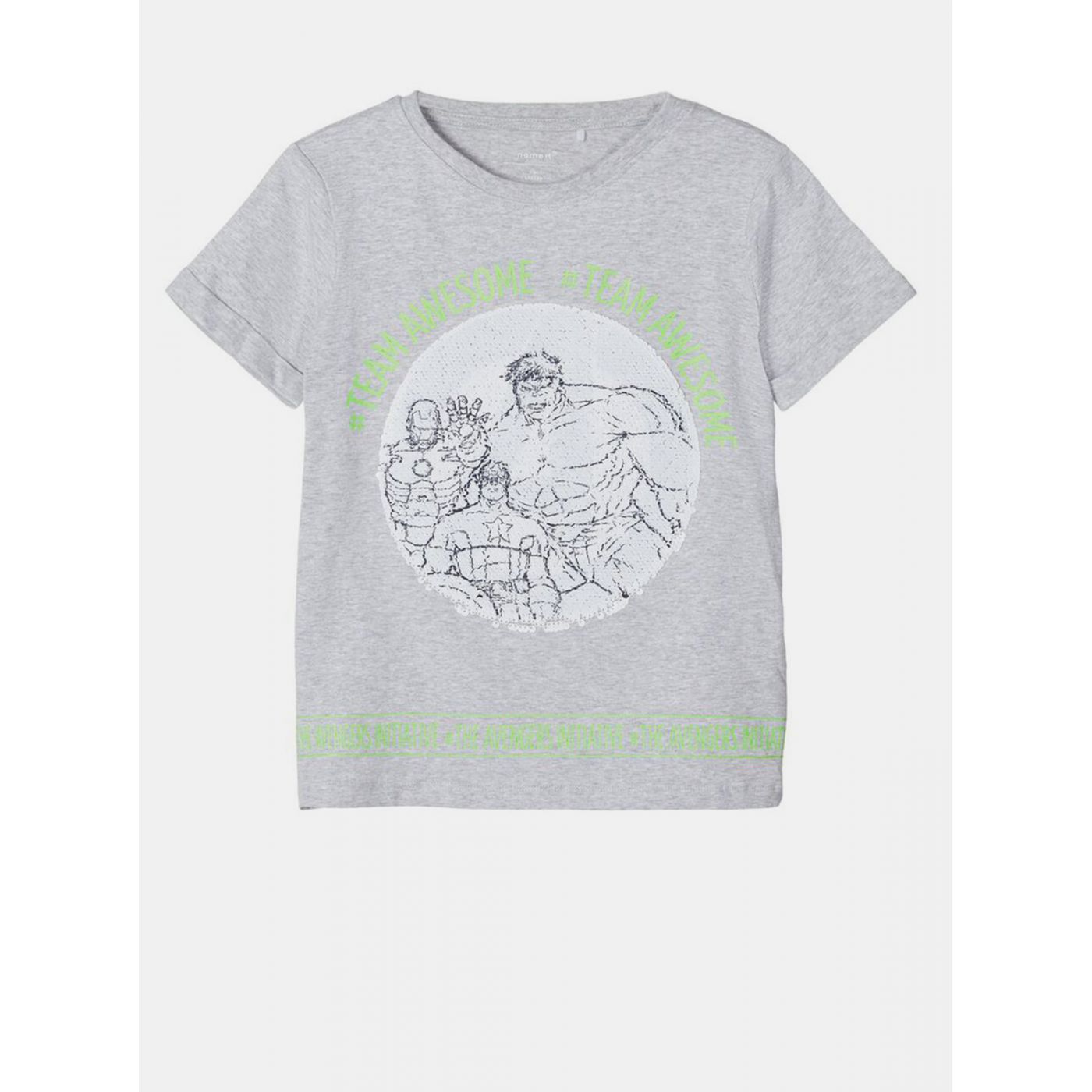 Grey Boy's T-Shirt with Magic Sequins Name It
