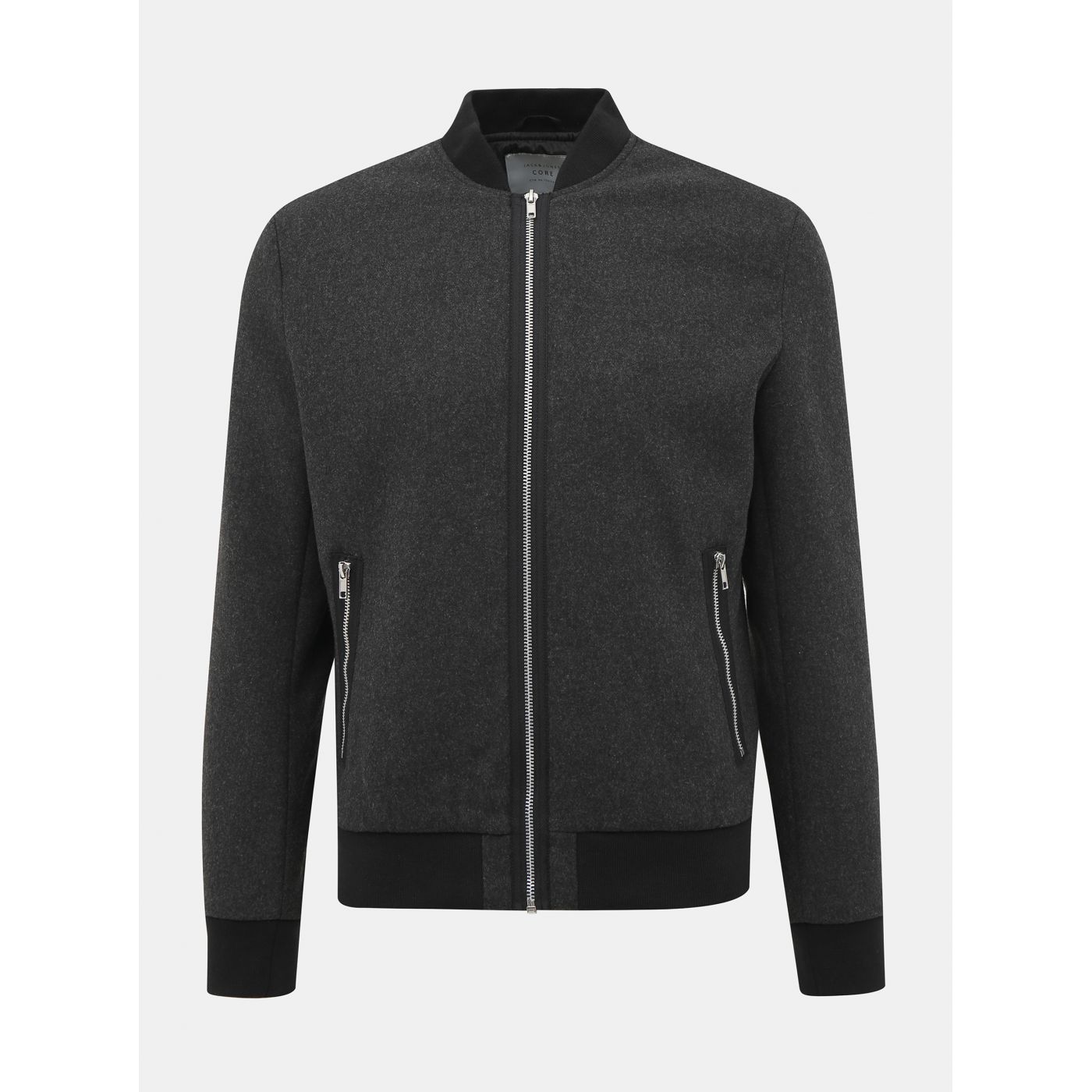 Dark grey woolen bomber jacket Jack & Jones