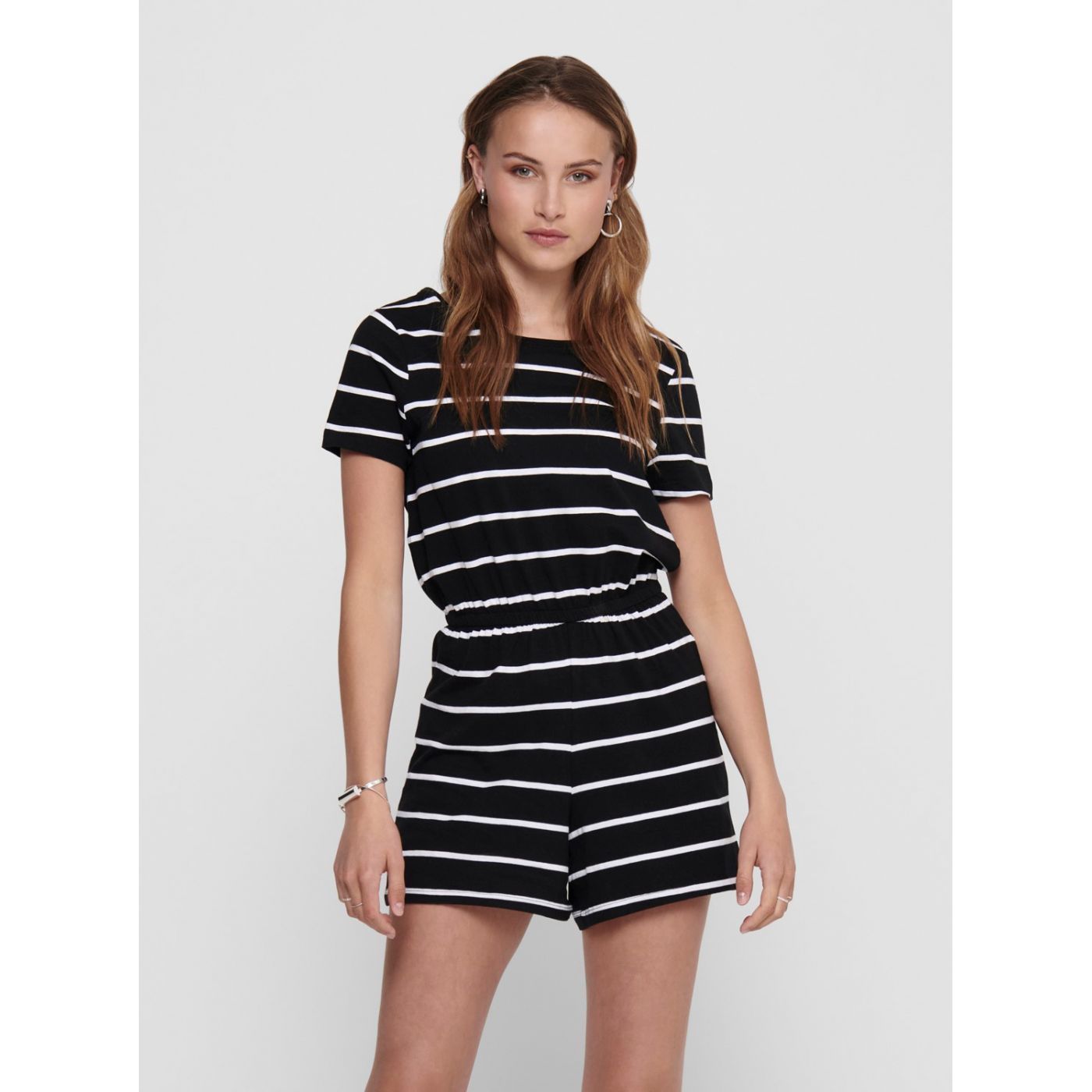 Black striped basic jumpsuit ONLY May