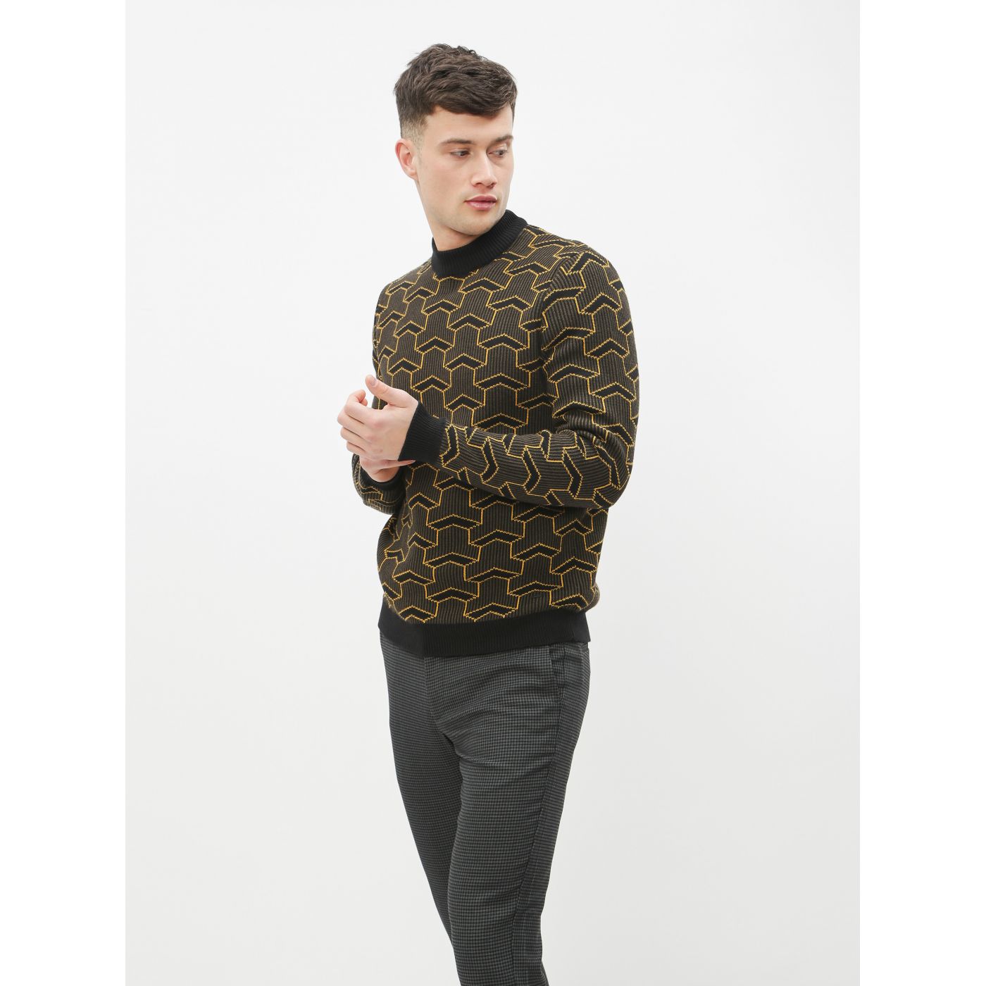 Brown Patterned Sweater ONLY & SONS Past