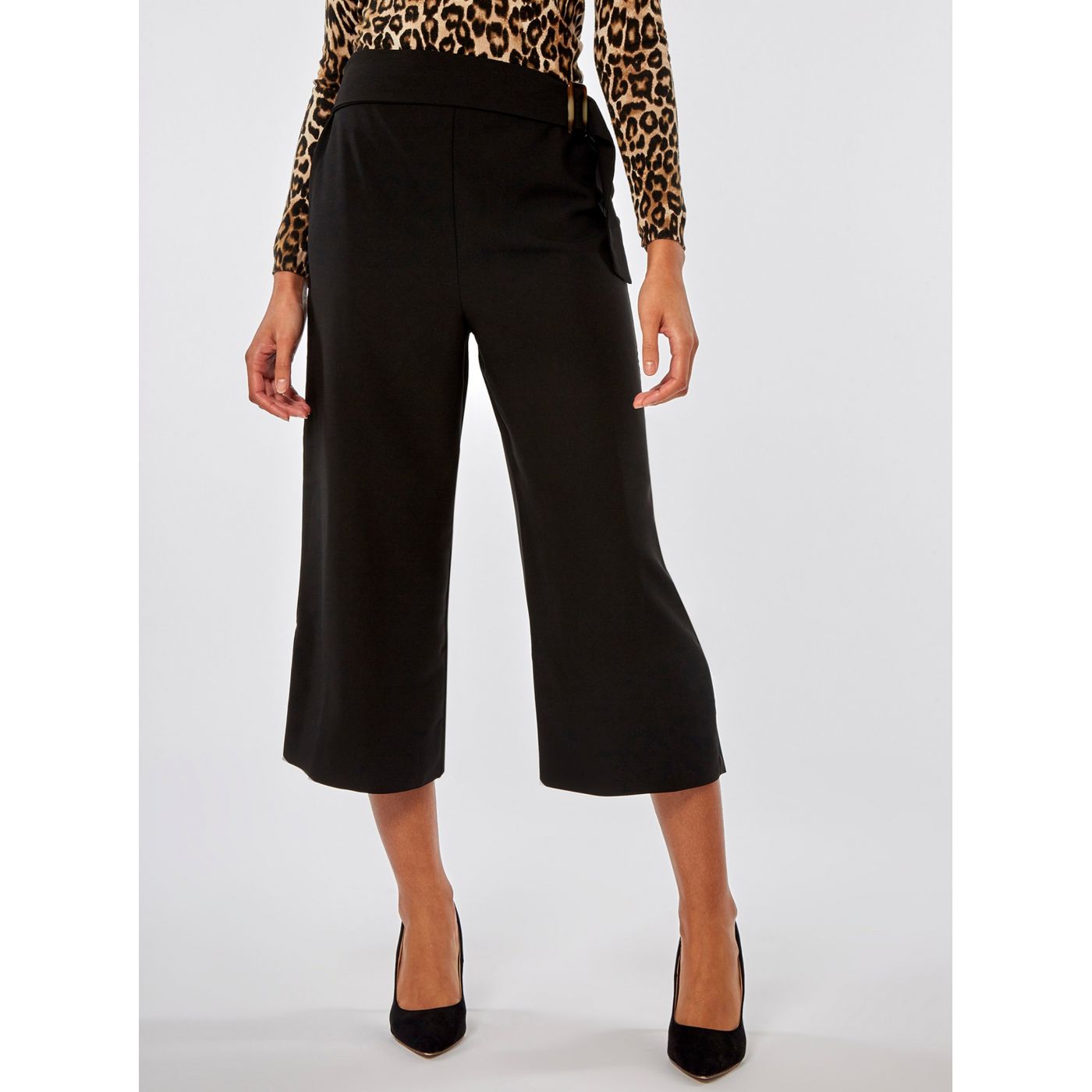 Black culottes with high waist Dorothy Perkins