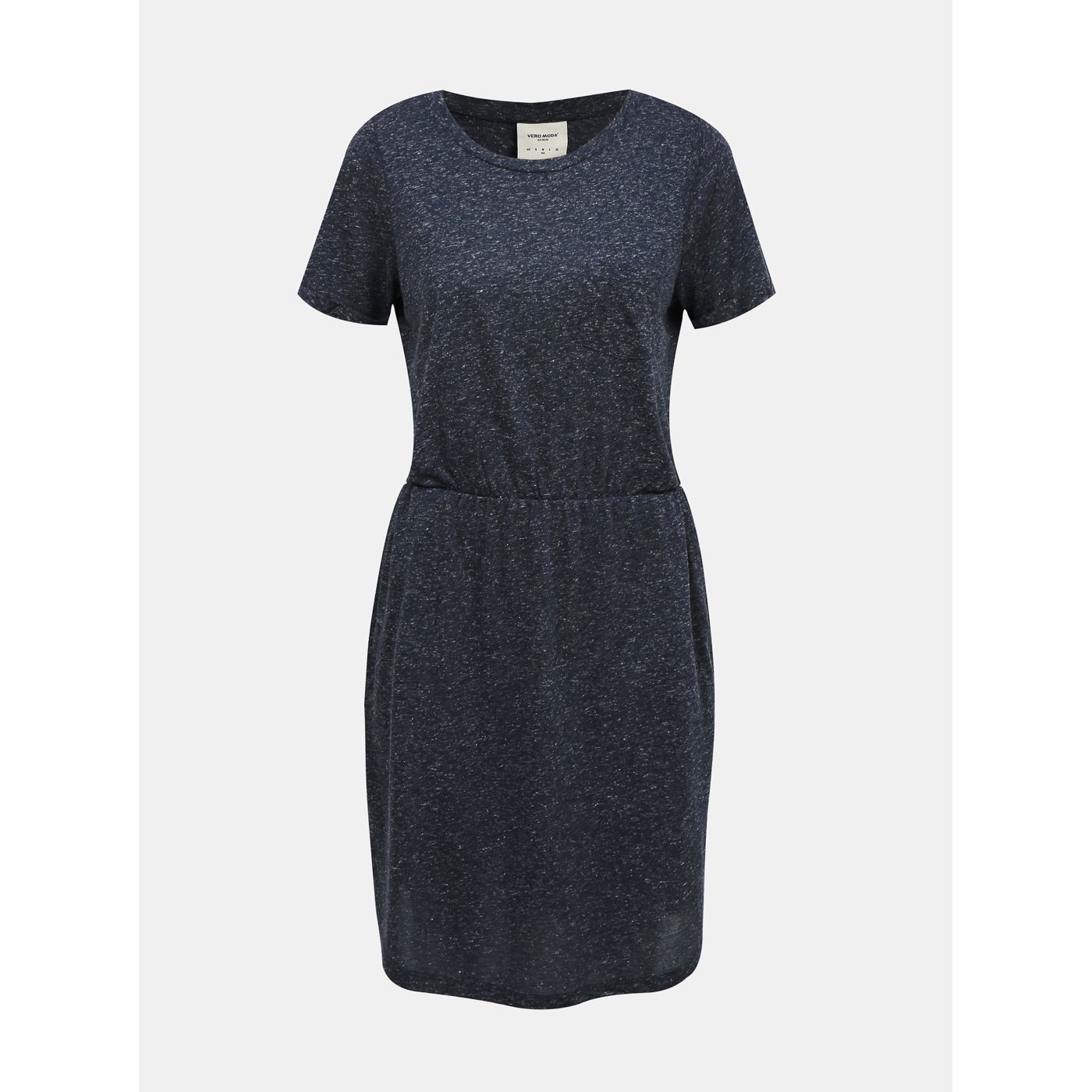 Blue annealed basic dress with flax admixage VERO MODA