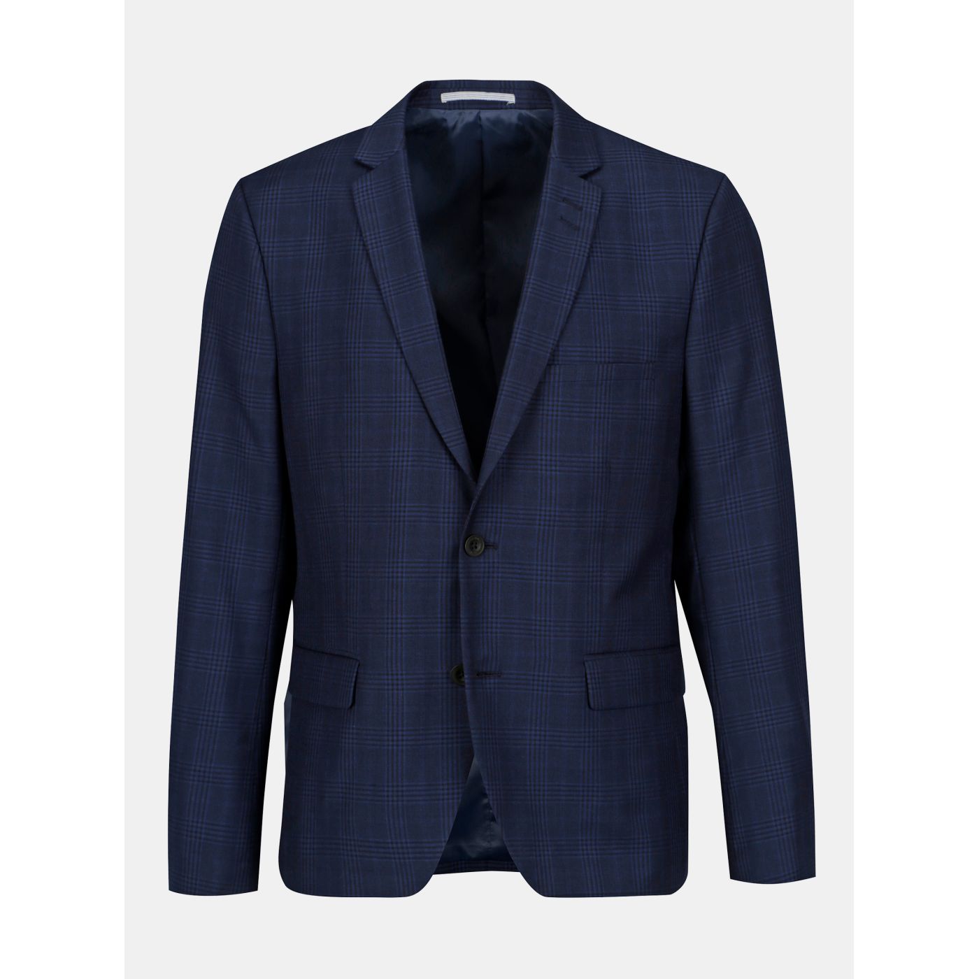 Dark Blue Plaid Slim Fit Jacket Casual Friday by Blend