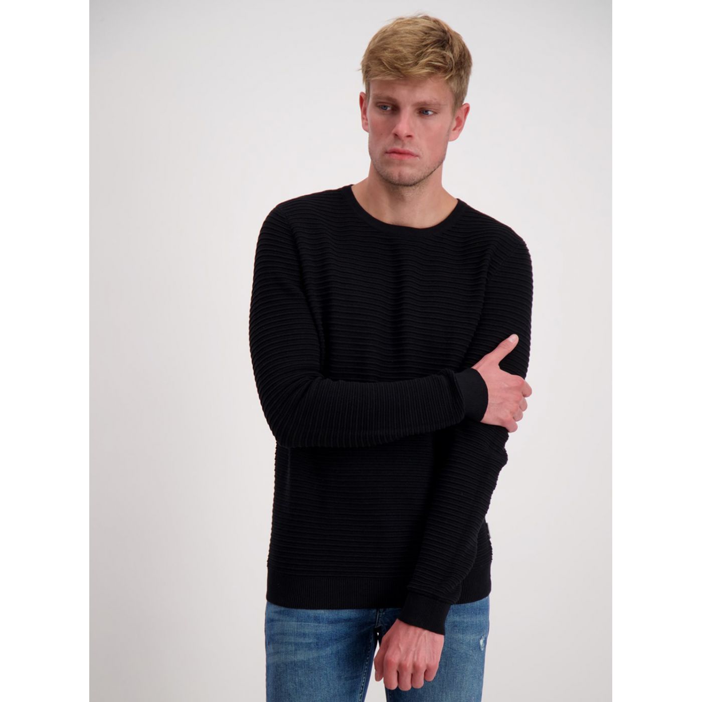 Lindbergh Black Ribbed Basic Sweater