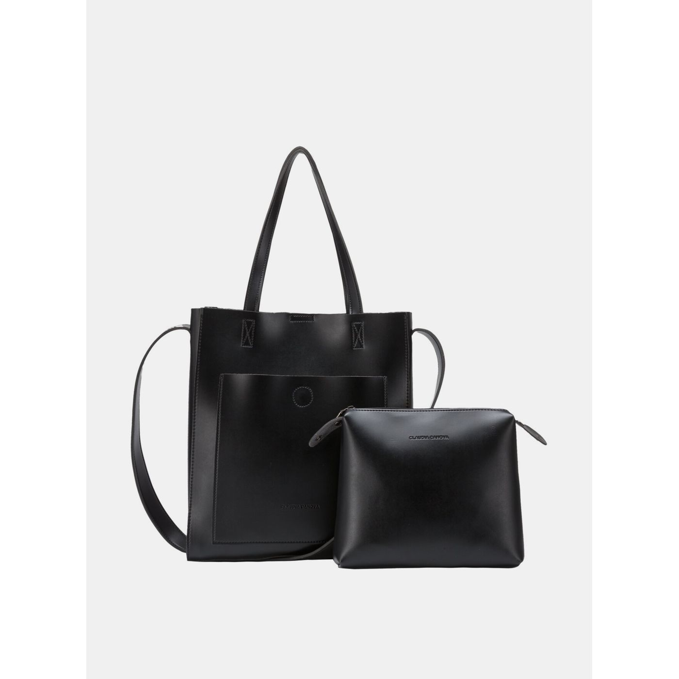 Black handbag with removable claudia canova case