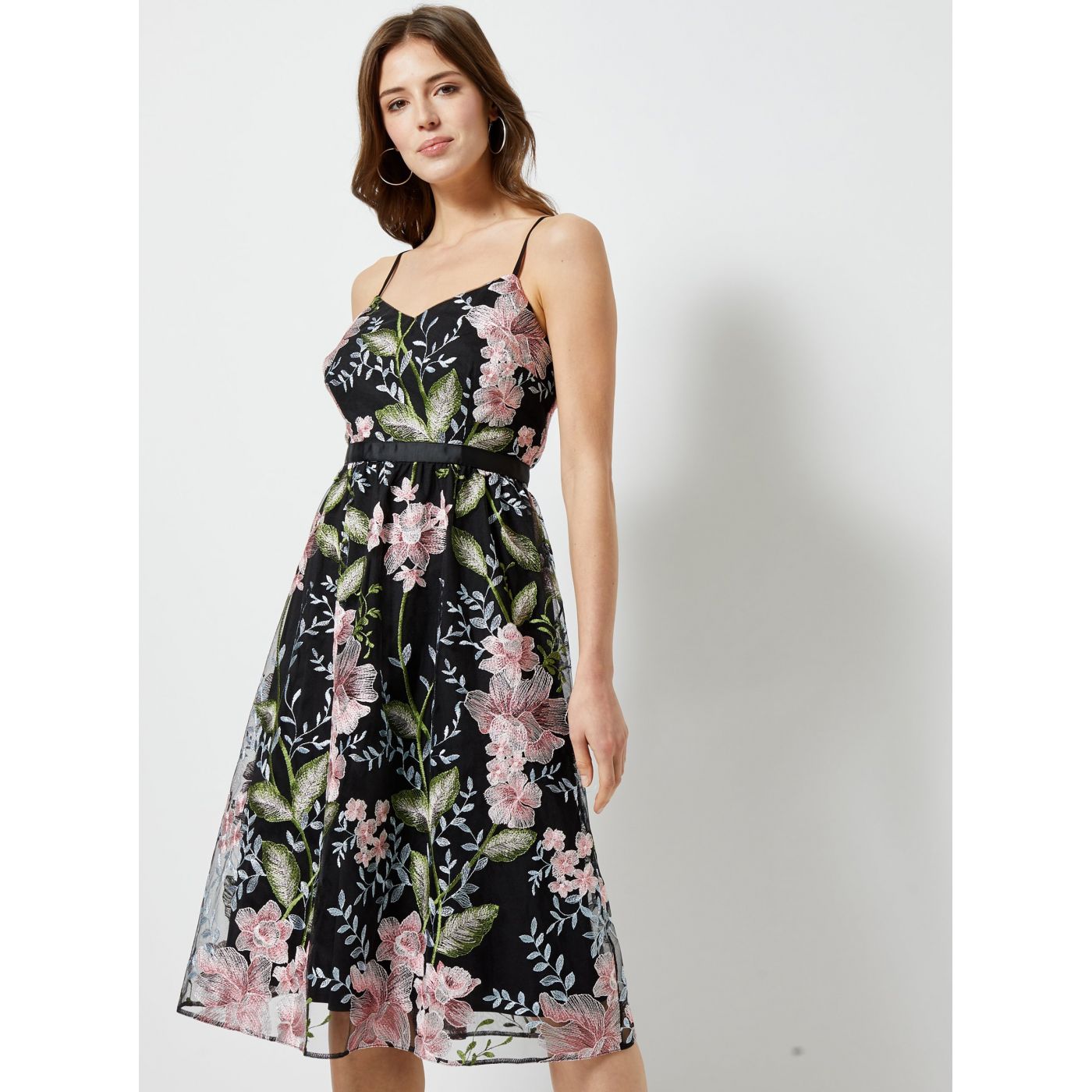 Black tulle floral dress by Dorothy Perkins