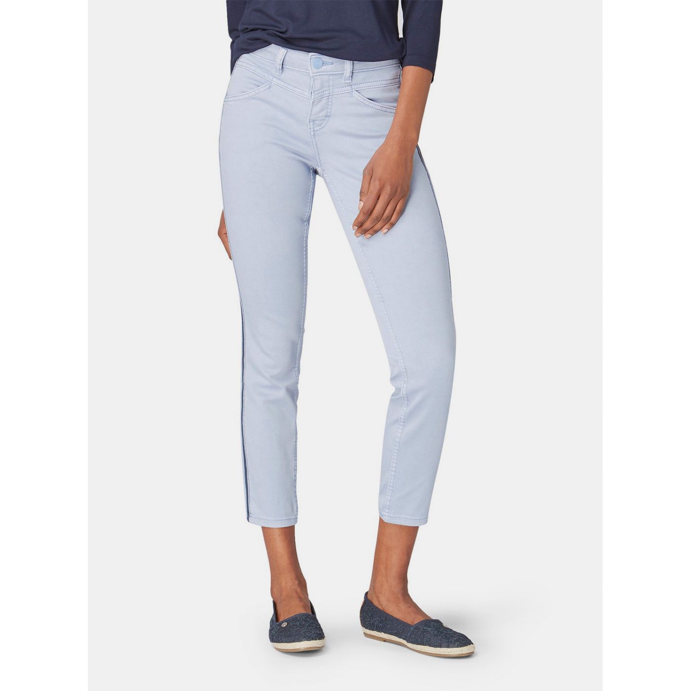 Light Blue Women's Shortened Slim Fit Jeans Tom Tailor