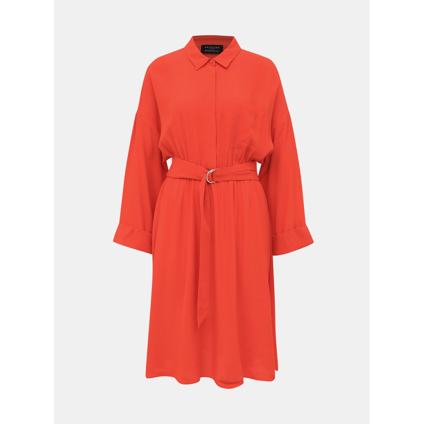 Red Shirt Dress Selected Femme Emery