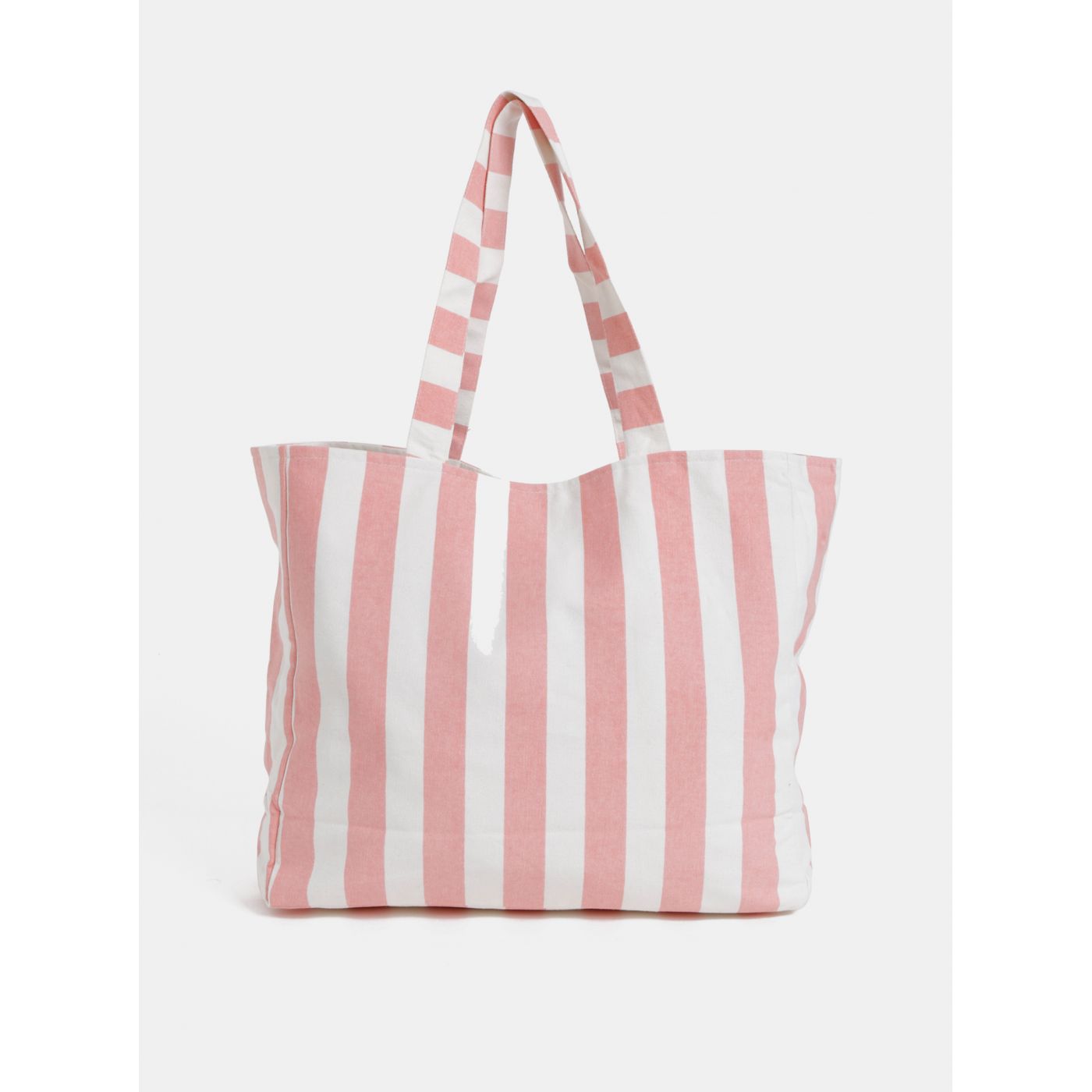 White-Pink Striped Beach Bag Pieces Beth